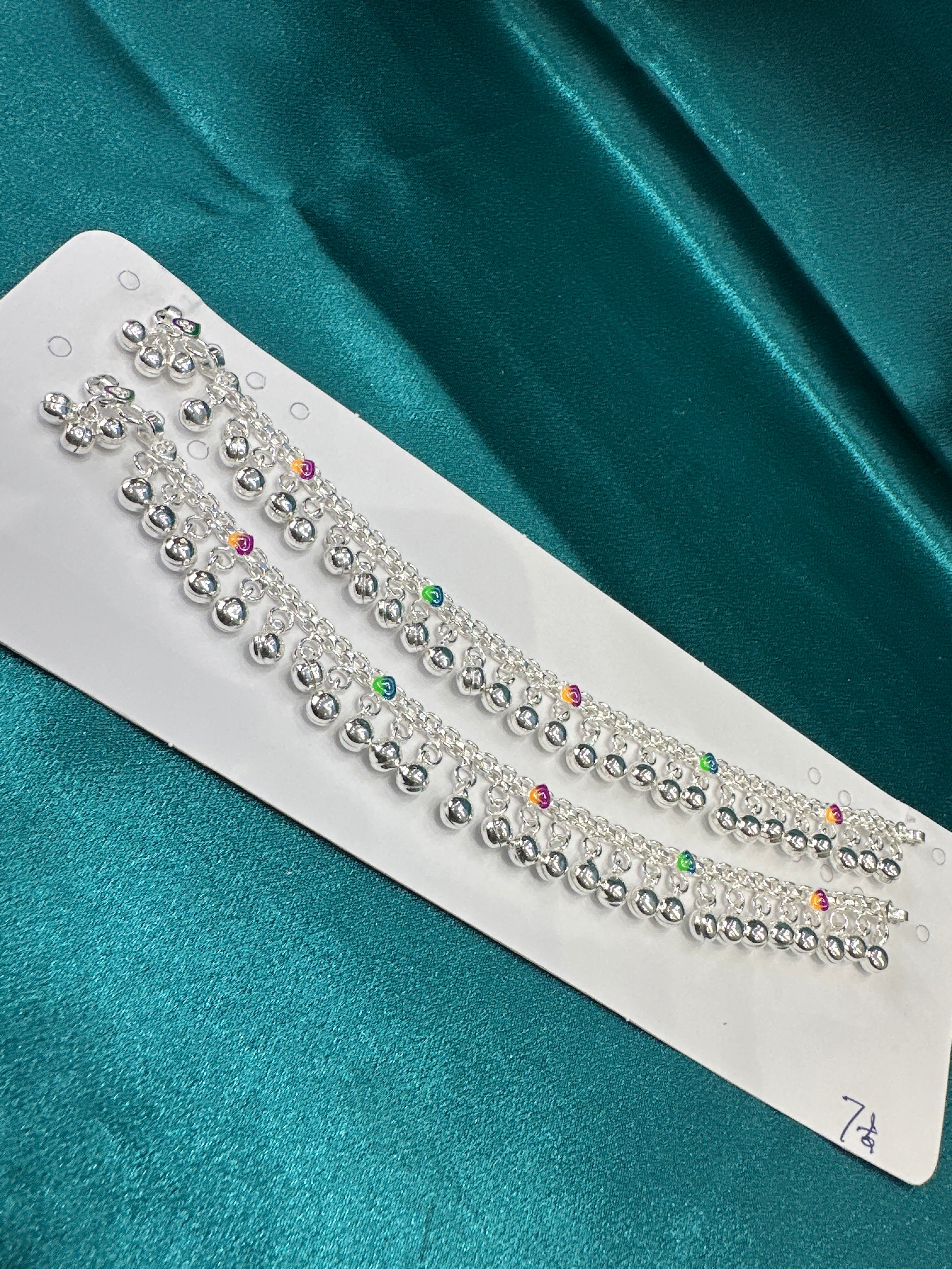 Fancy Silver baby anklet(Size: 10- 12 year old)