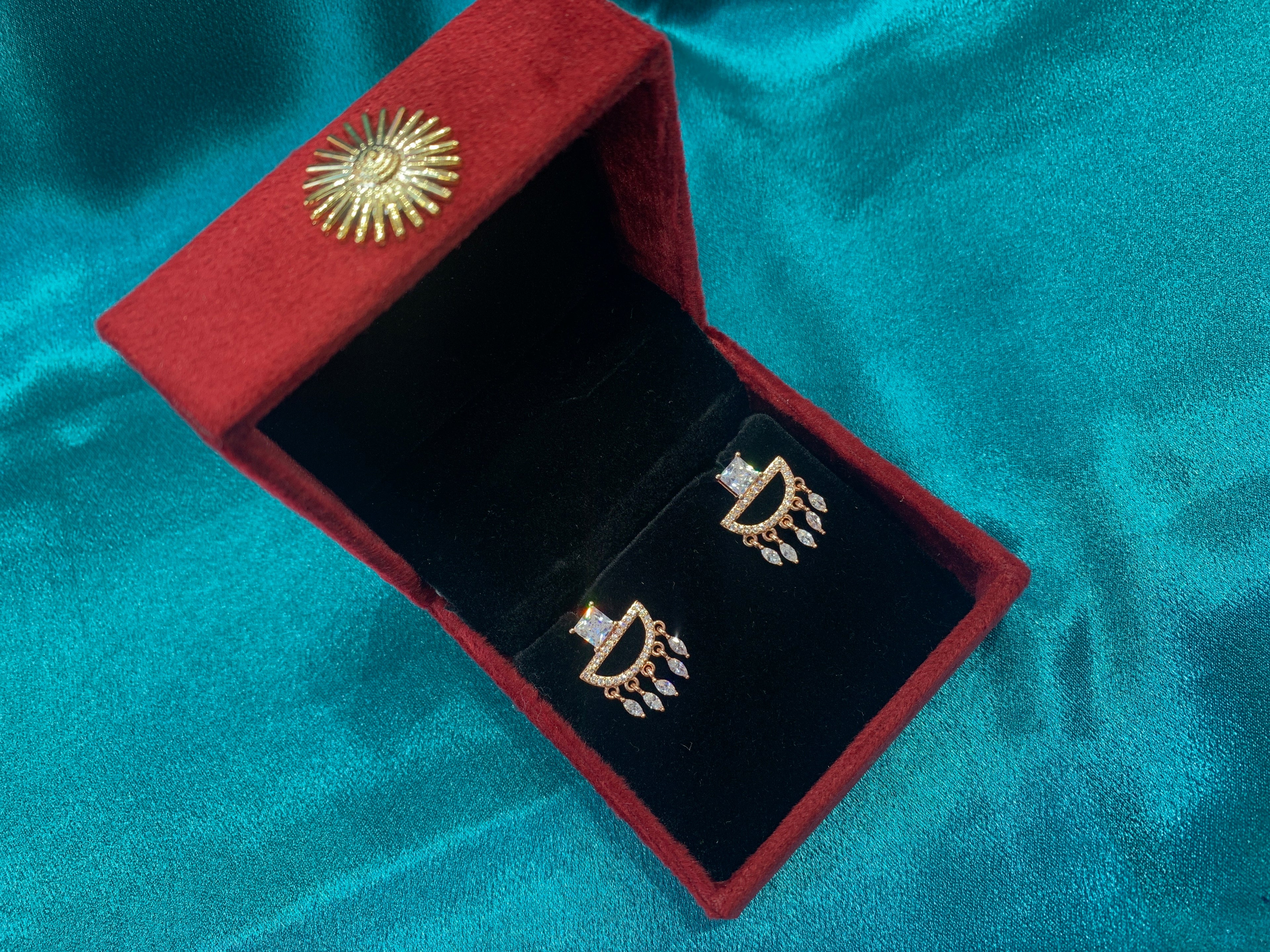 Women’s Fancy rose gold plated Silver Earrings