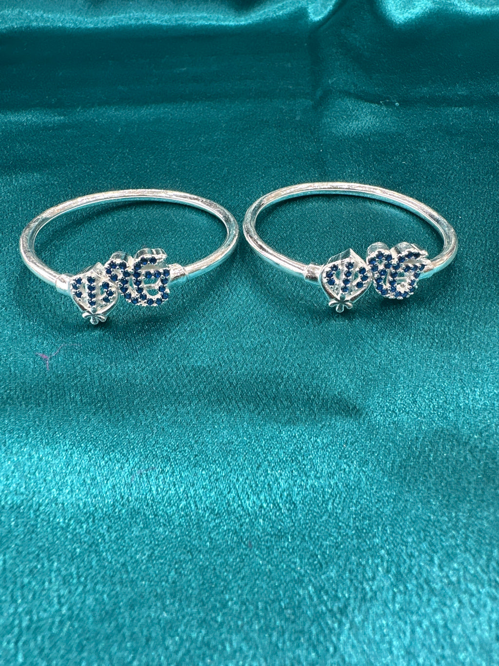 Fancy Silver baby bangles