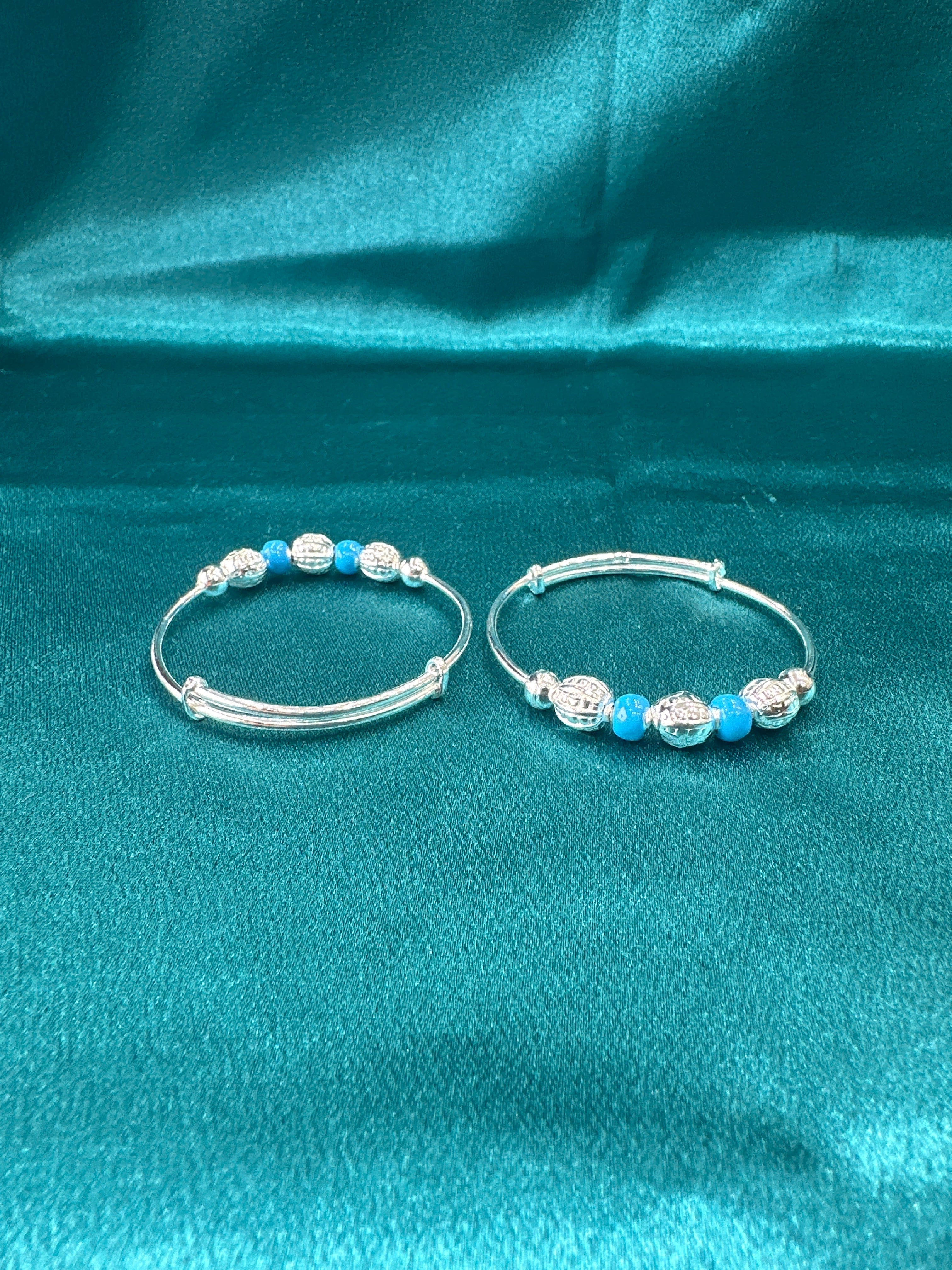 Fancy Silver baby bangles