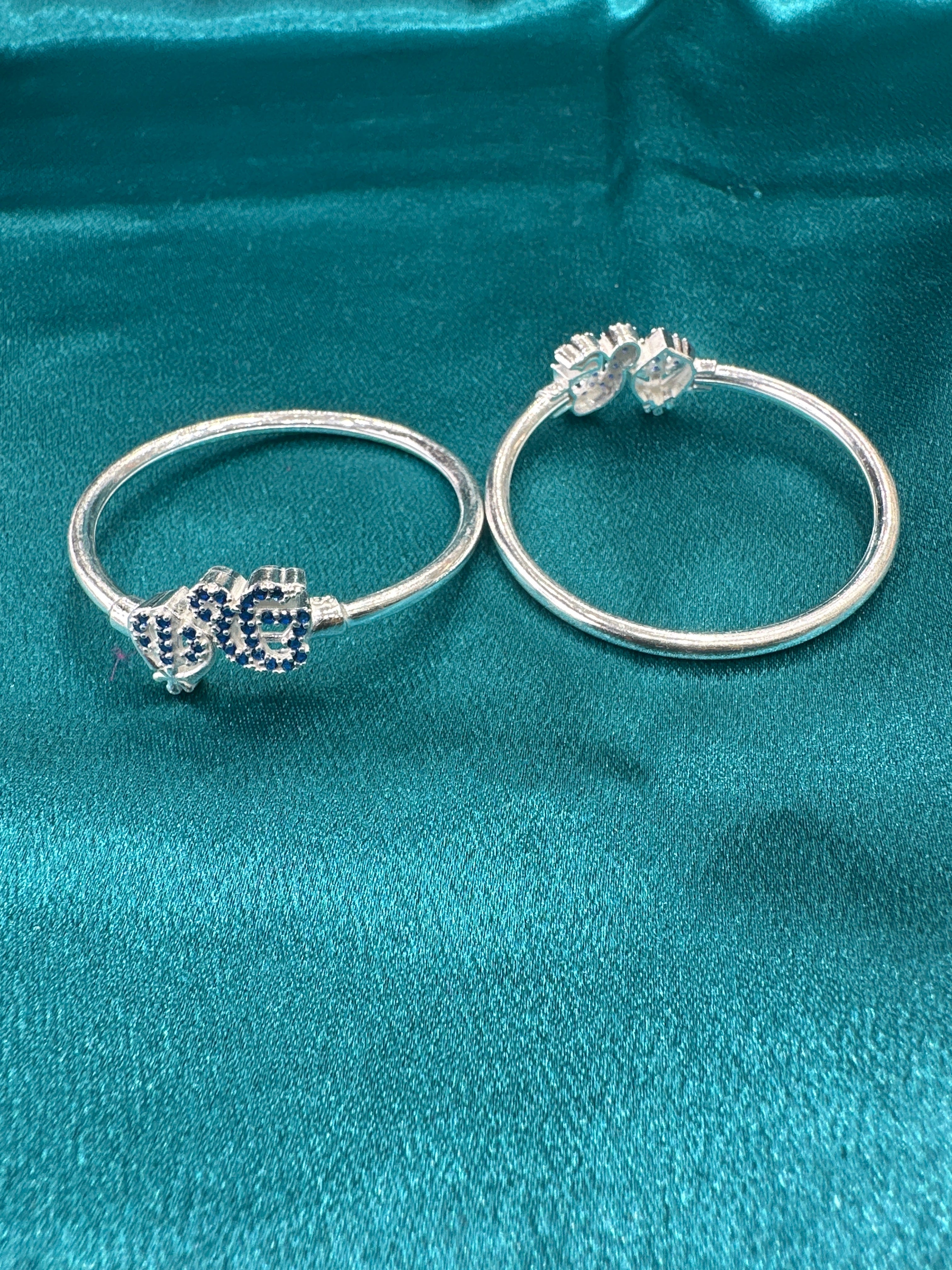 Fancy Silver baby bangles