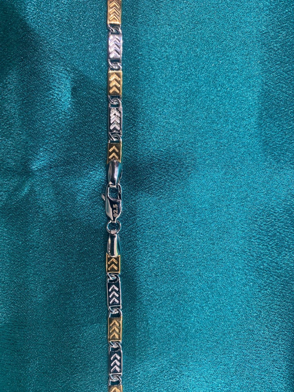 4mm Arrow design two tone silver chain