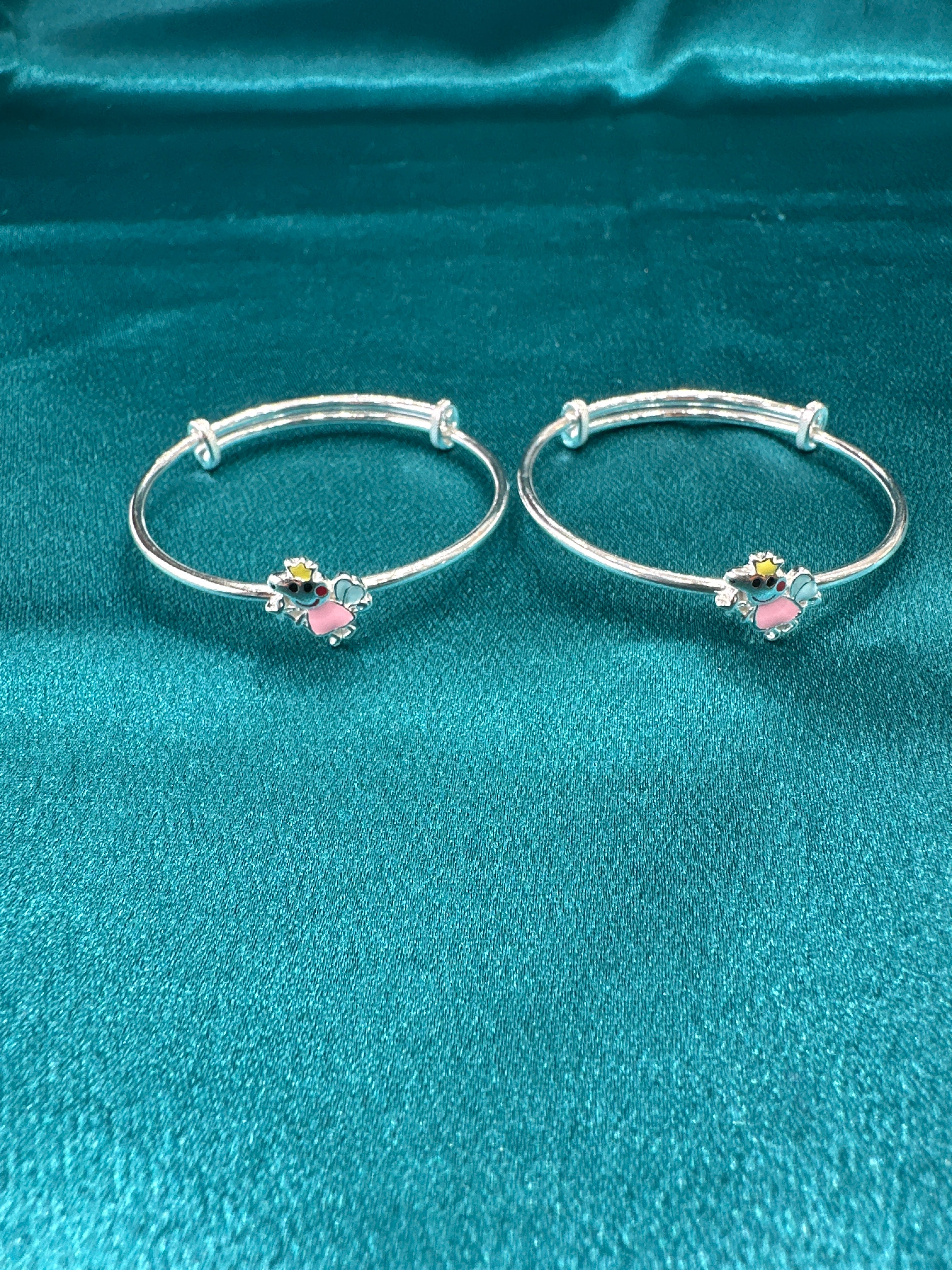Fancy Silver baby bangles