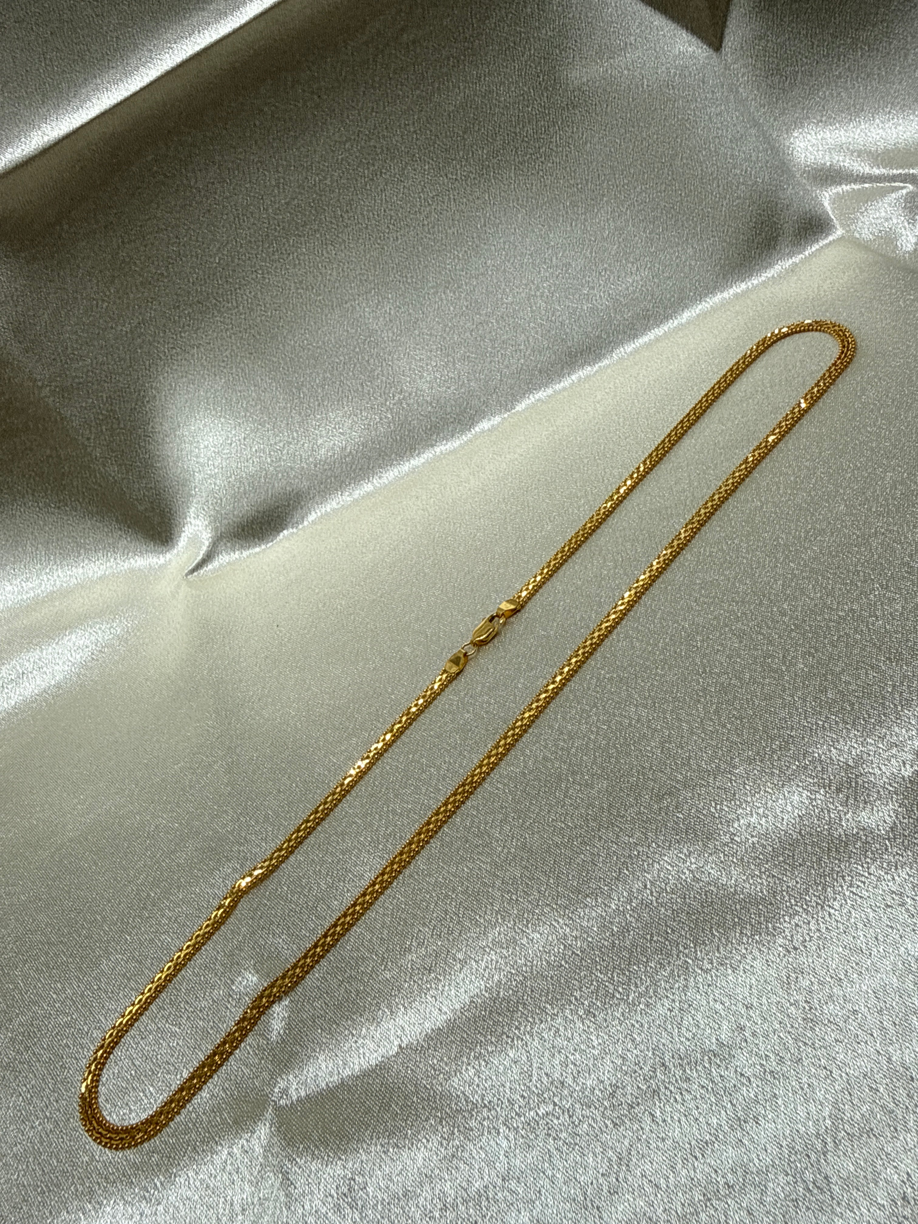 22K Gold Chain (Flat Popcorn Design)