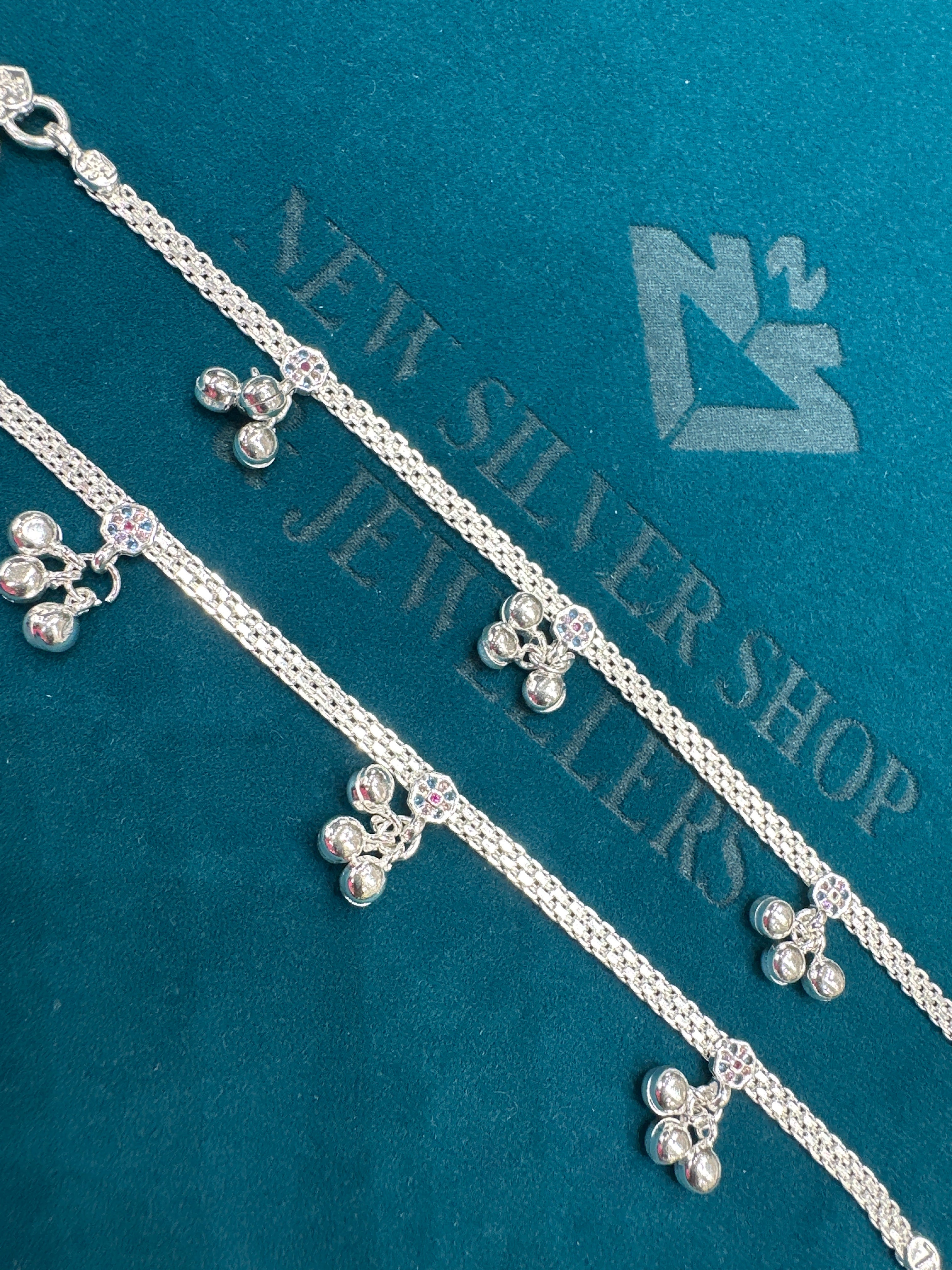Fancy Silver baby anklet(Size: 6-9 year old)