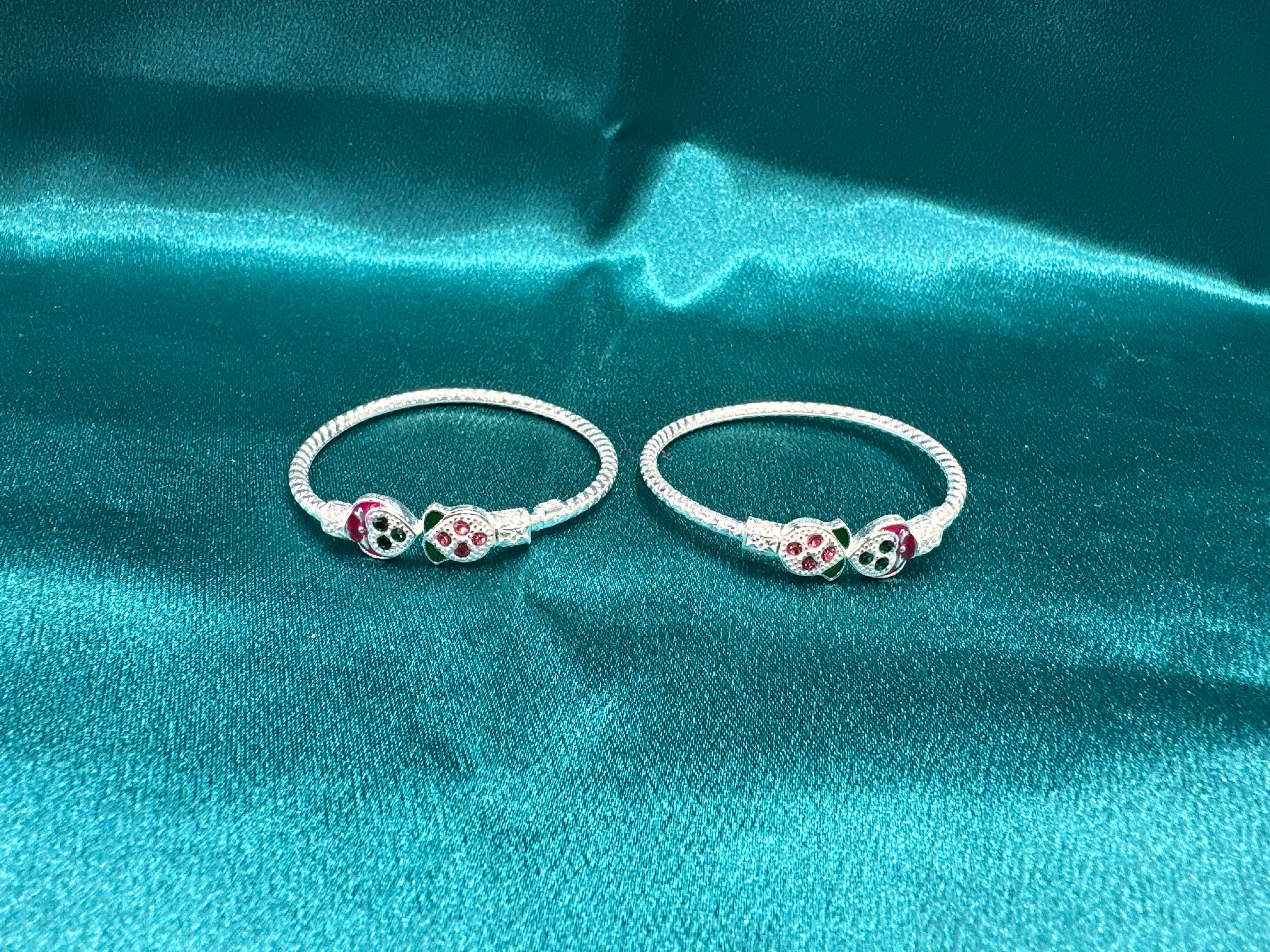 Fancy Silver baby bangles