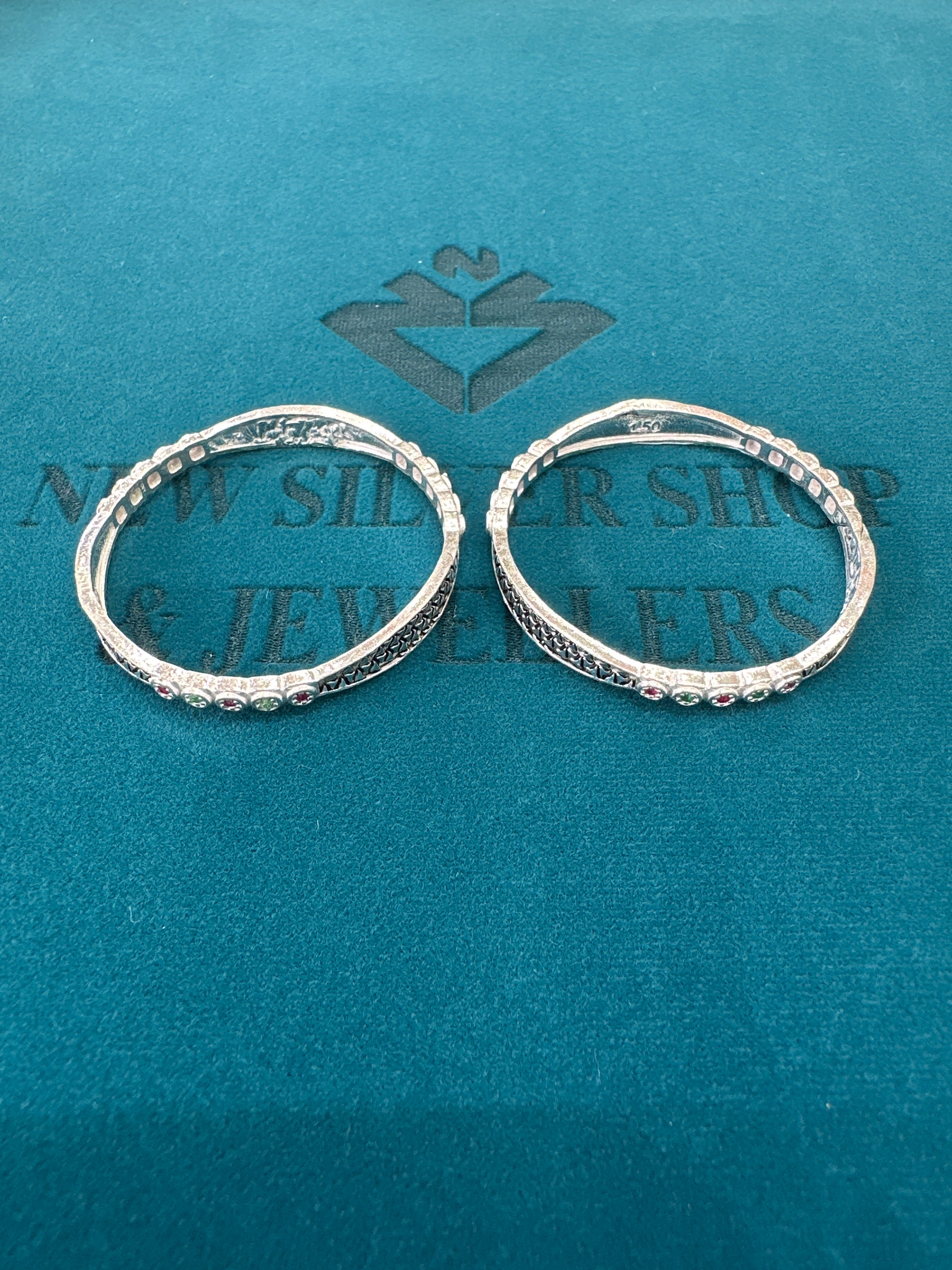 Fancy Silver baby bangles