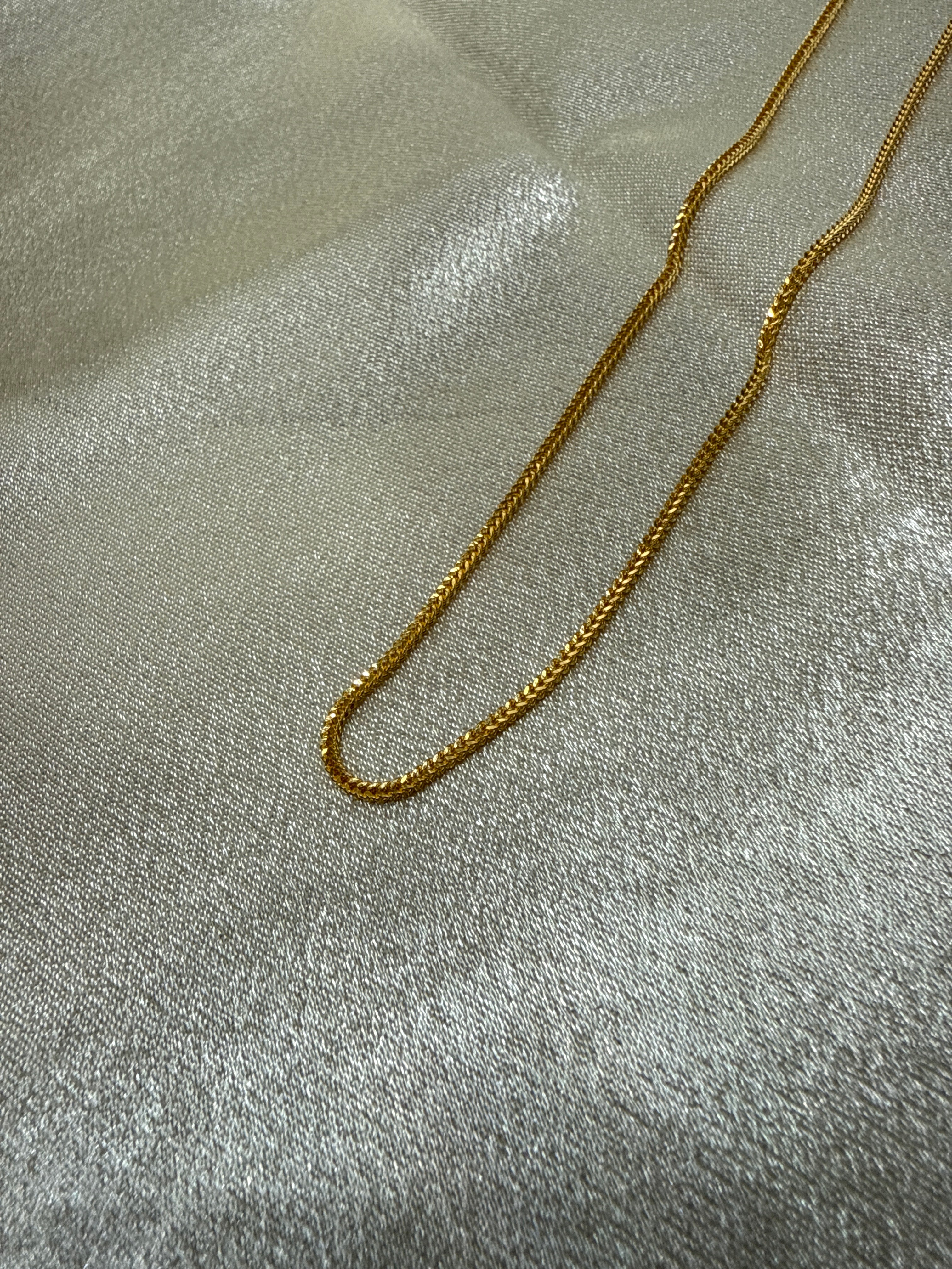 22K Gold Chain (Box Foxtail Design)