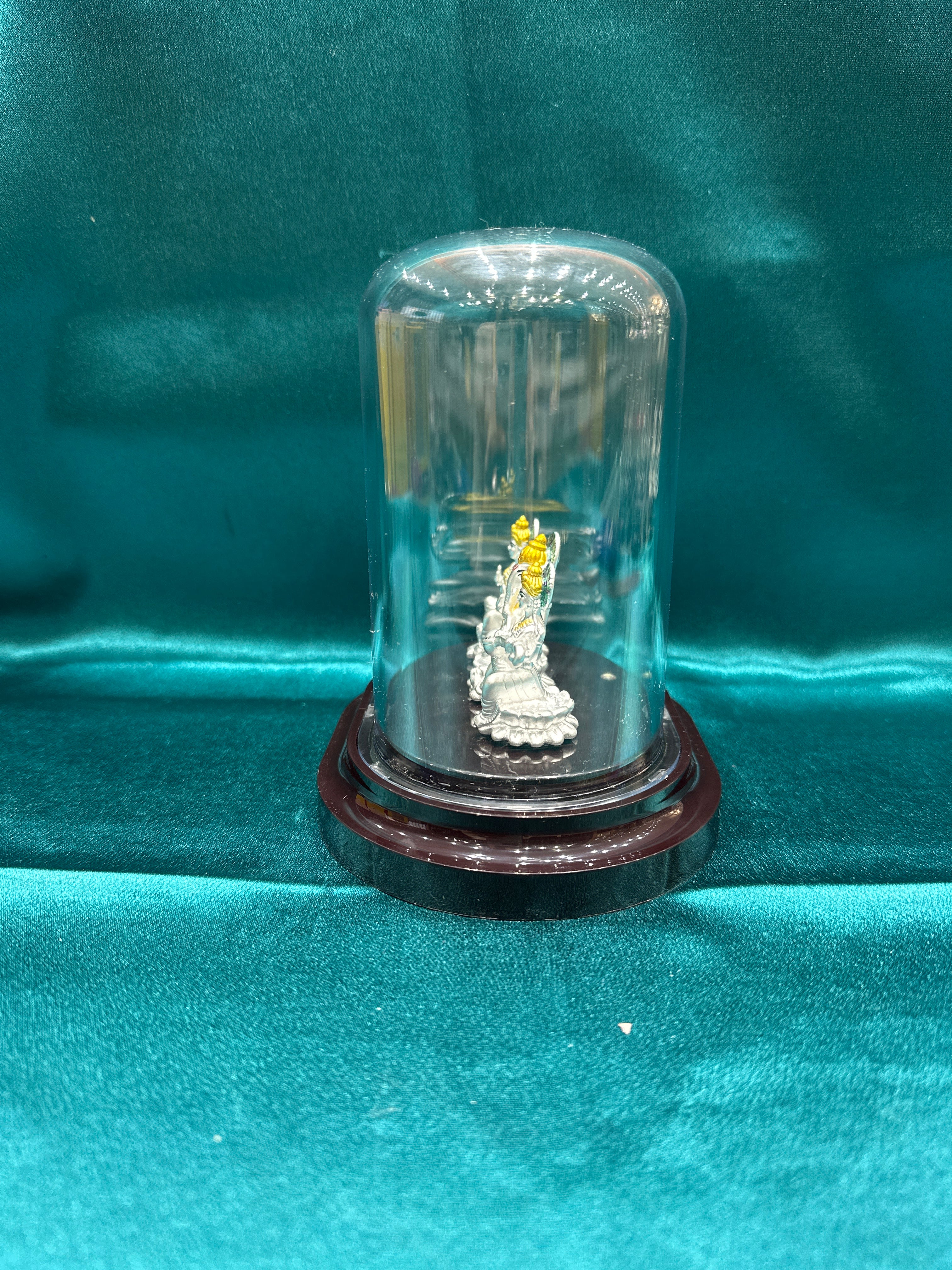 Pure Silver  Lakshmi Ganesh Saraswati Ji Idol (Murti)