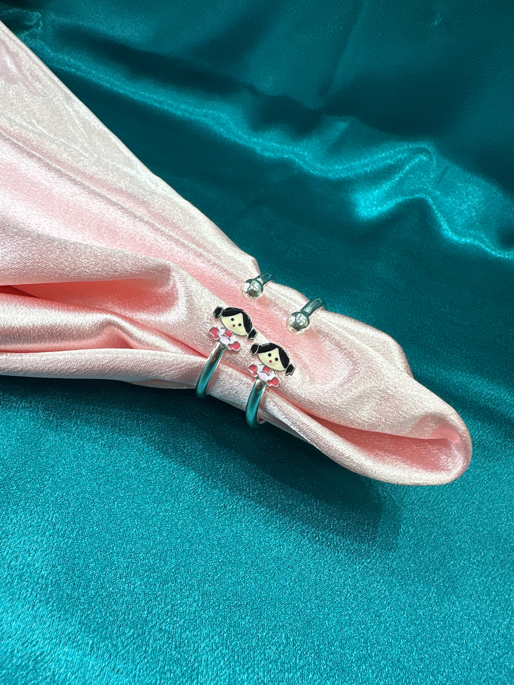 Fancy Silver baby bangles