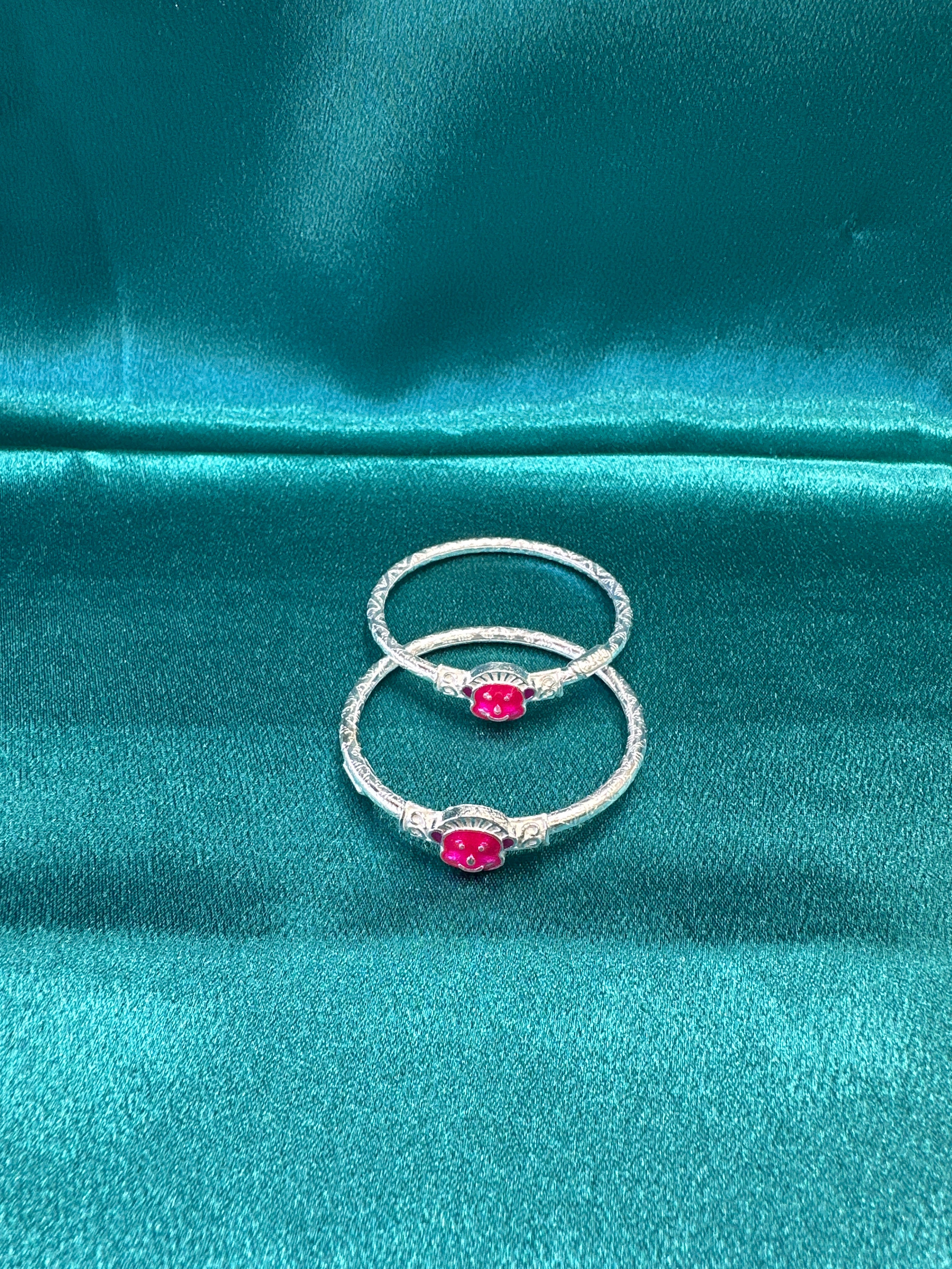 Fancy Silver baby bangles
