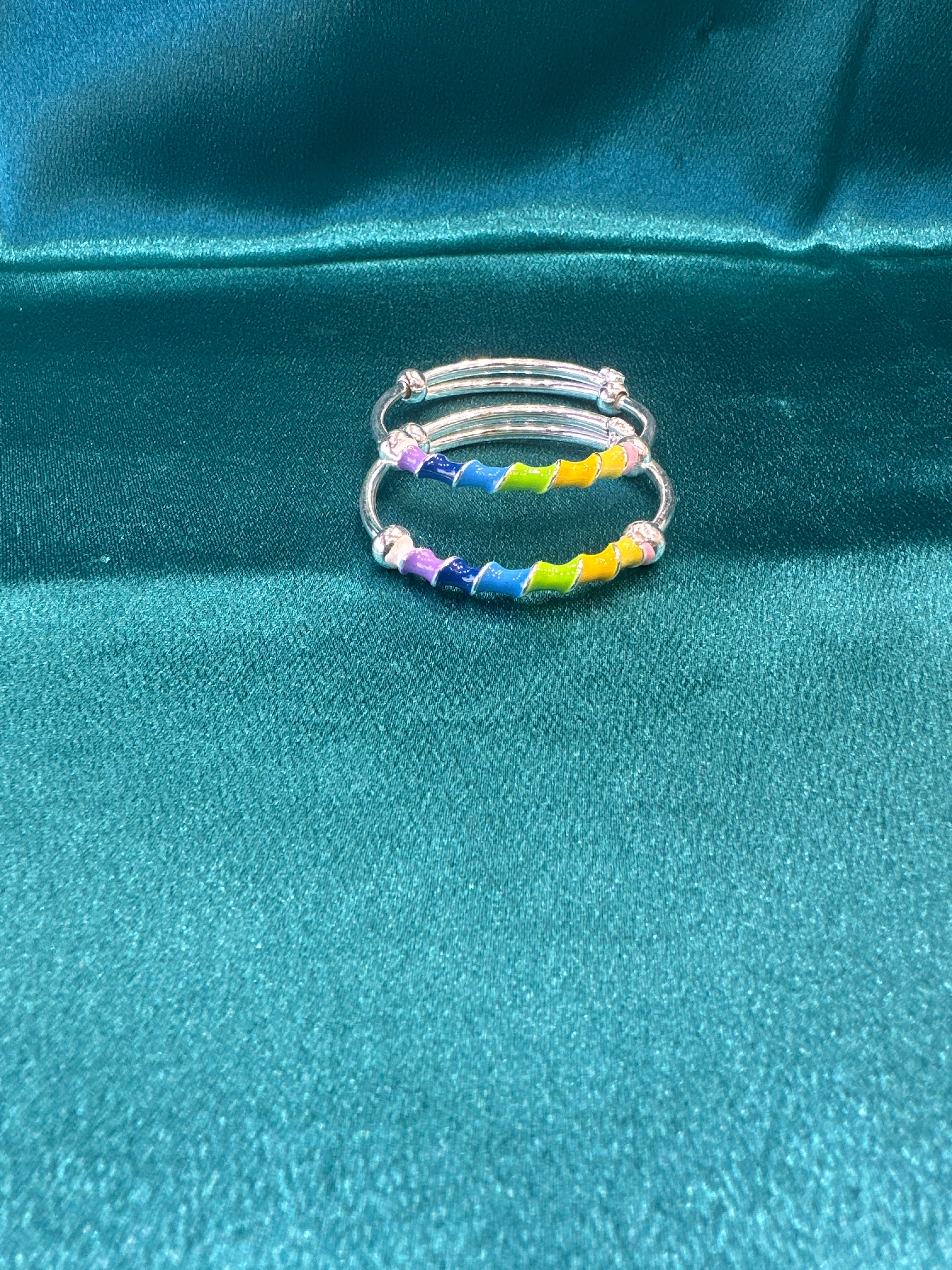 Fancy Silver baby bangles