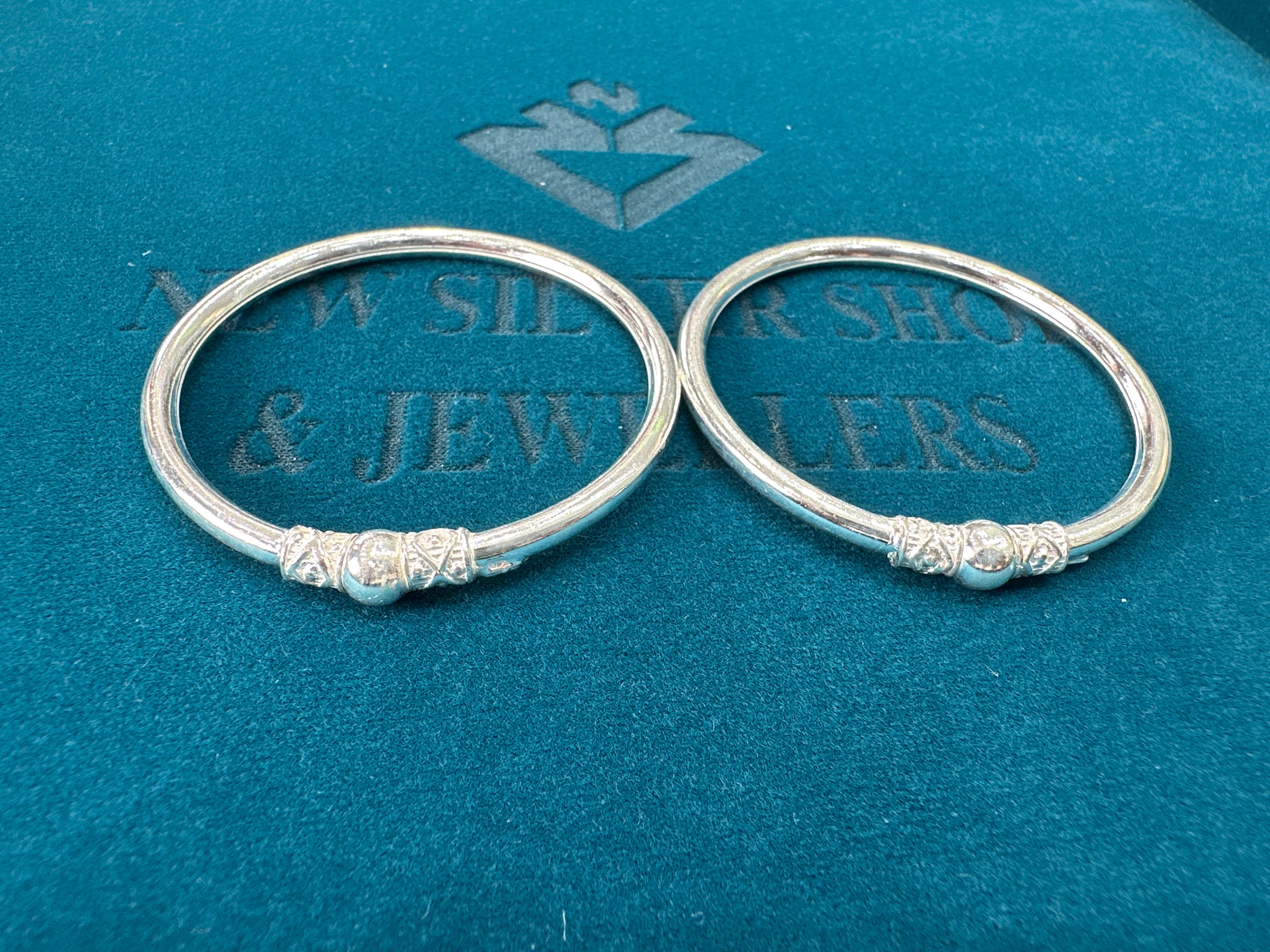 Fancy Silver baby bangles