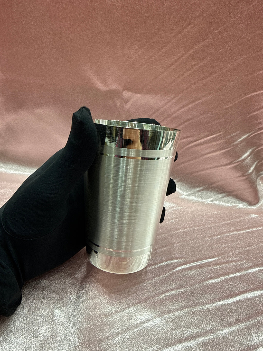 Heavy weight plain silver glass