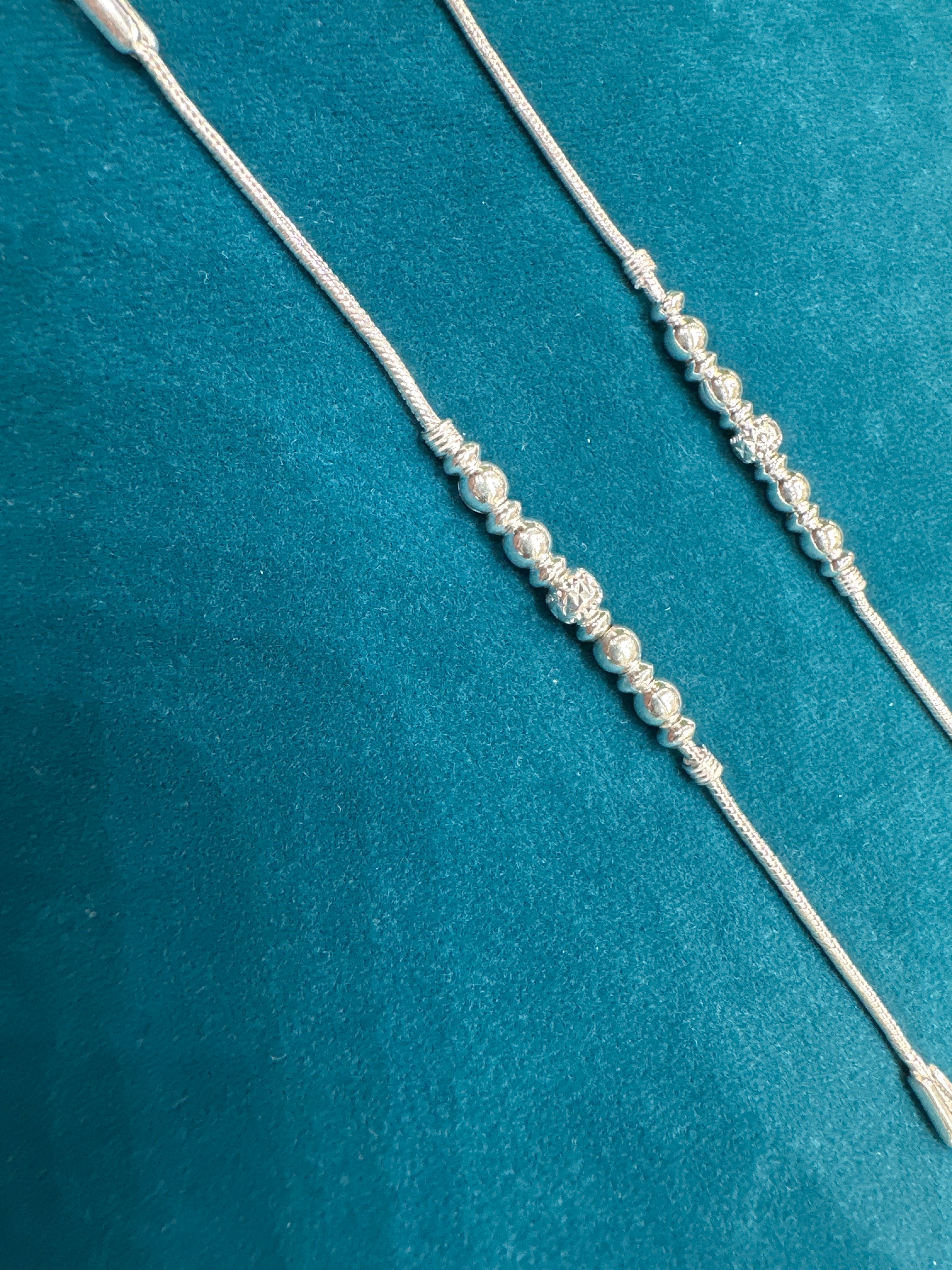 Baby fancy silver anklets (Size: 1-2 year old)