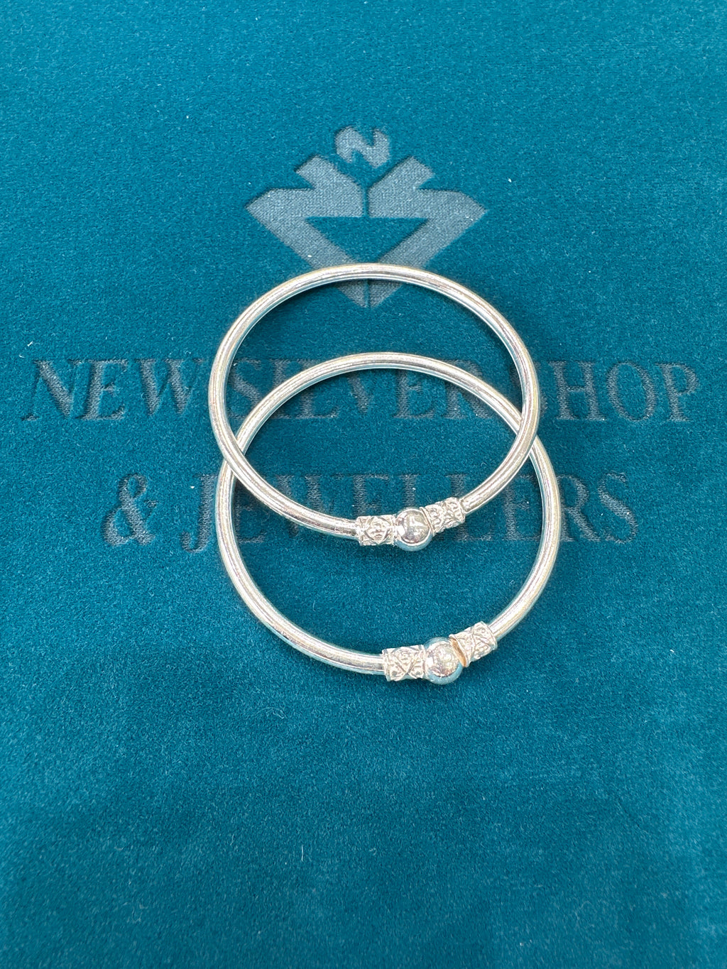 Fancy Silver baby bangles