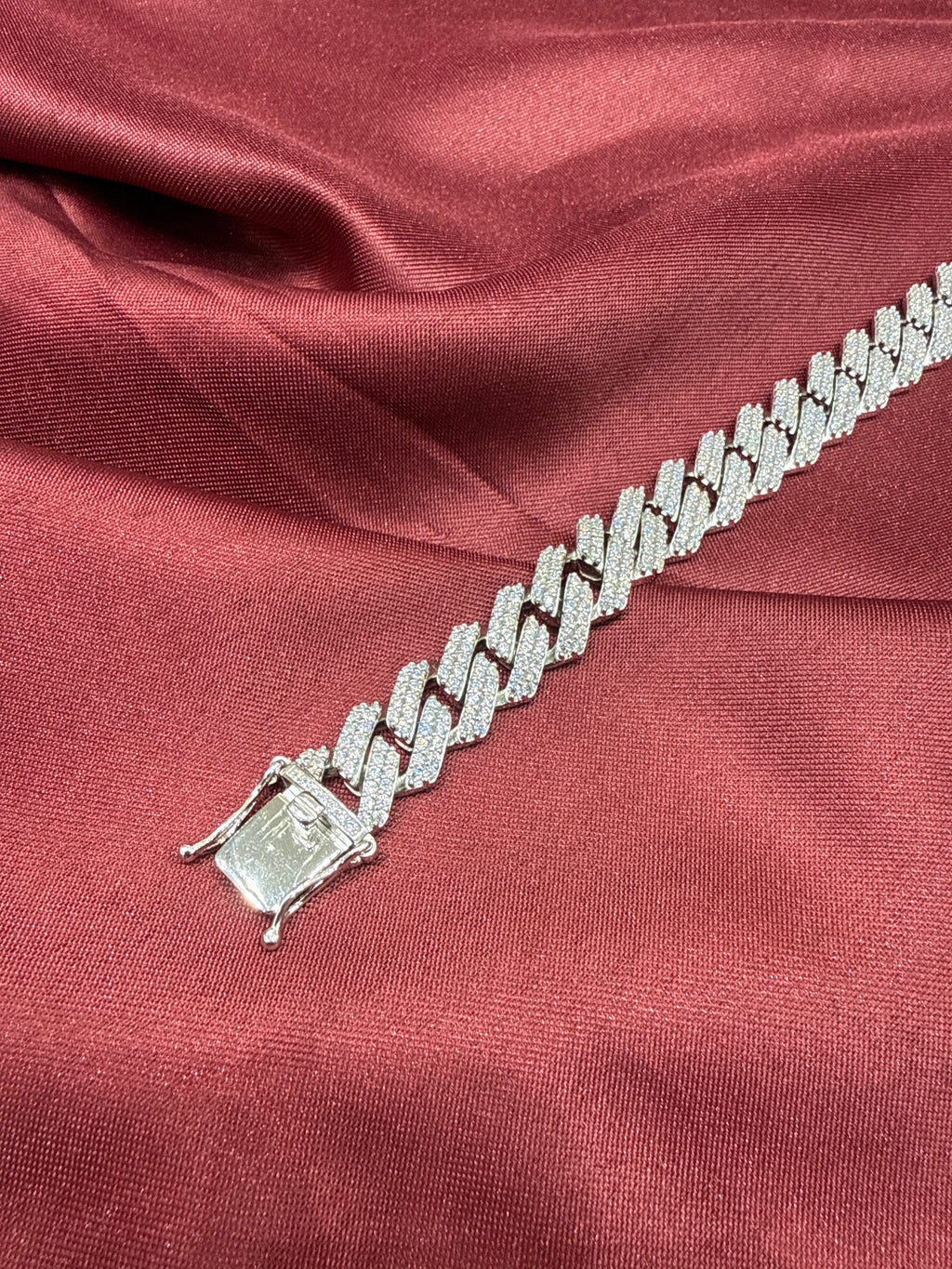 Men’s iced out silver 925 bracelet w/ CZ diamonds (14mm)