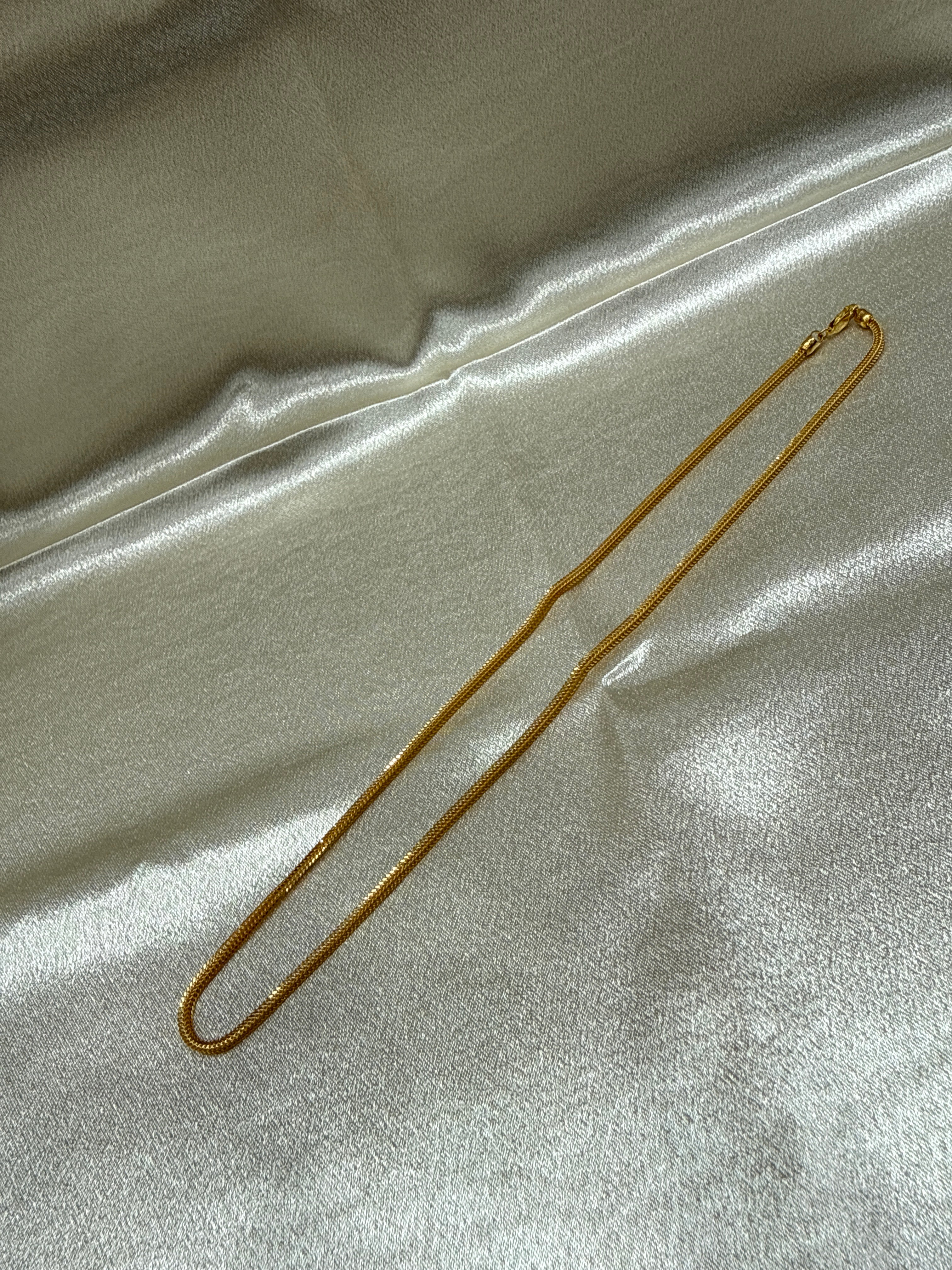 22K Gold Chain (Grooved Box Foxtail Design)