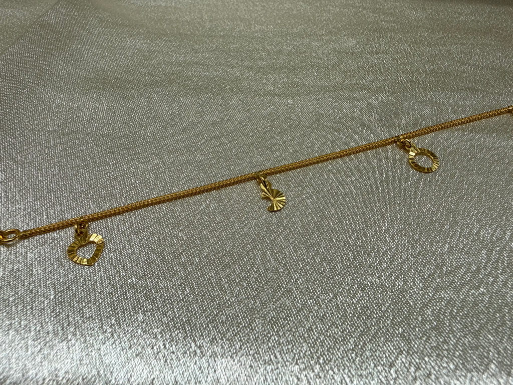 22k Gold Bracelet With Hanging Charms