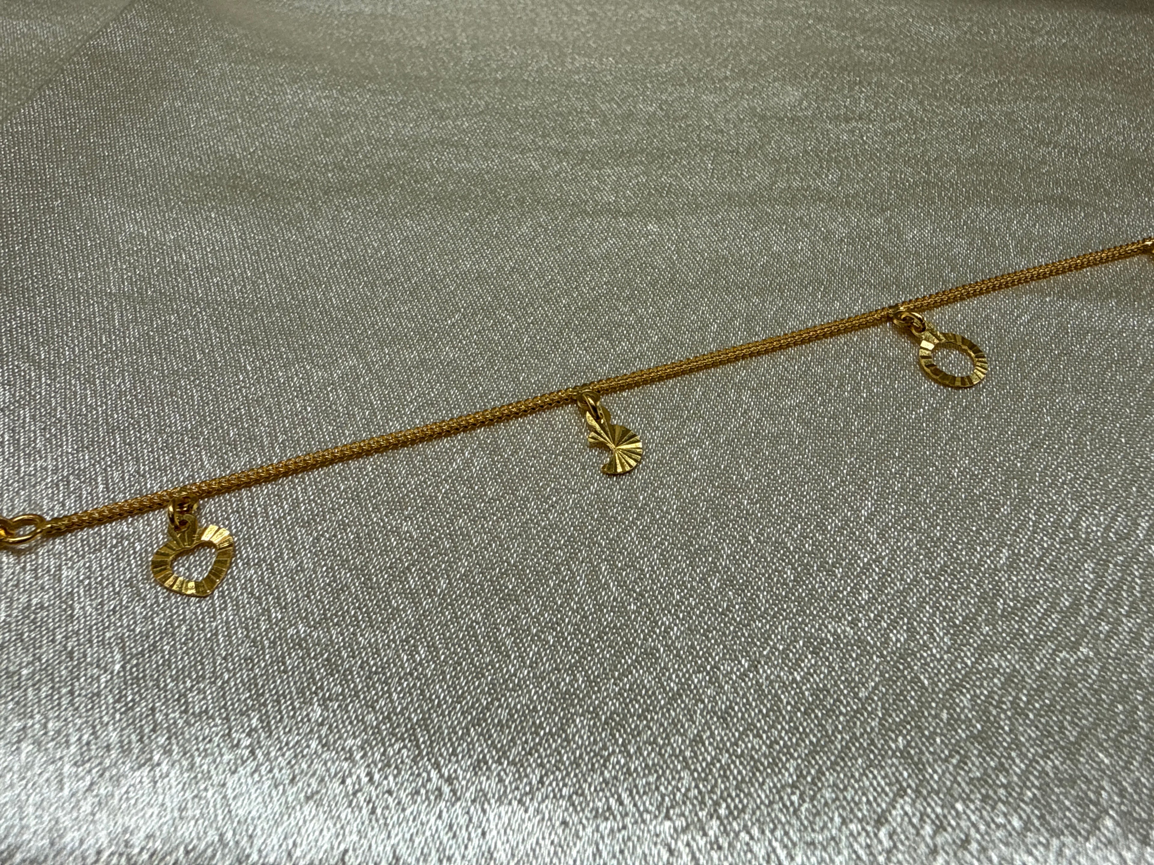 22k Gold Bracelet With Hanging Charms