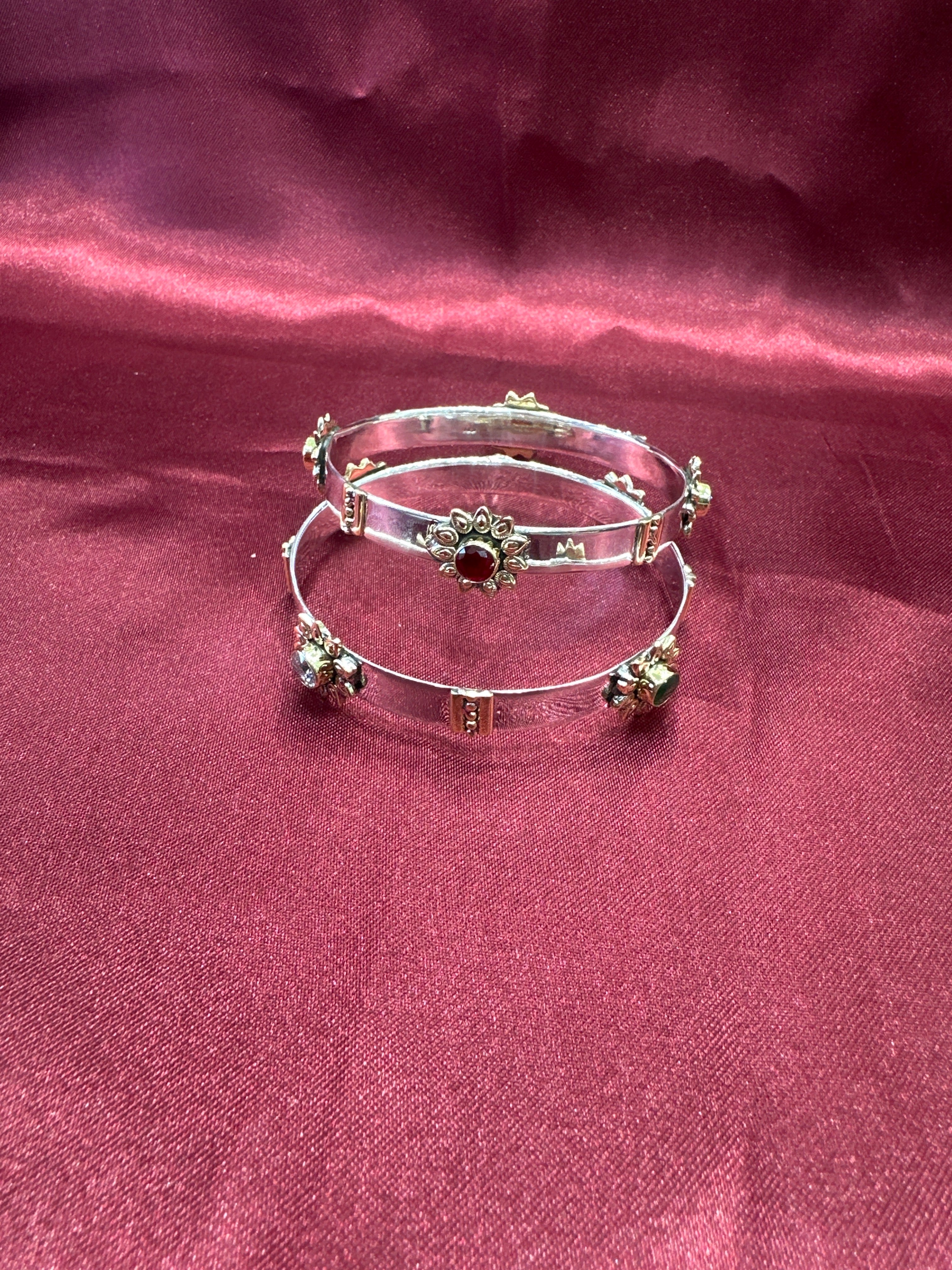 Antique Style Designer Silver Bangles