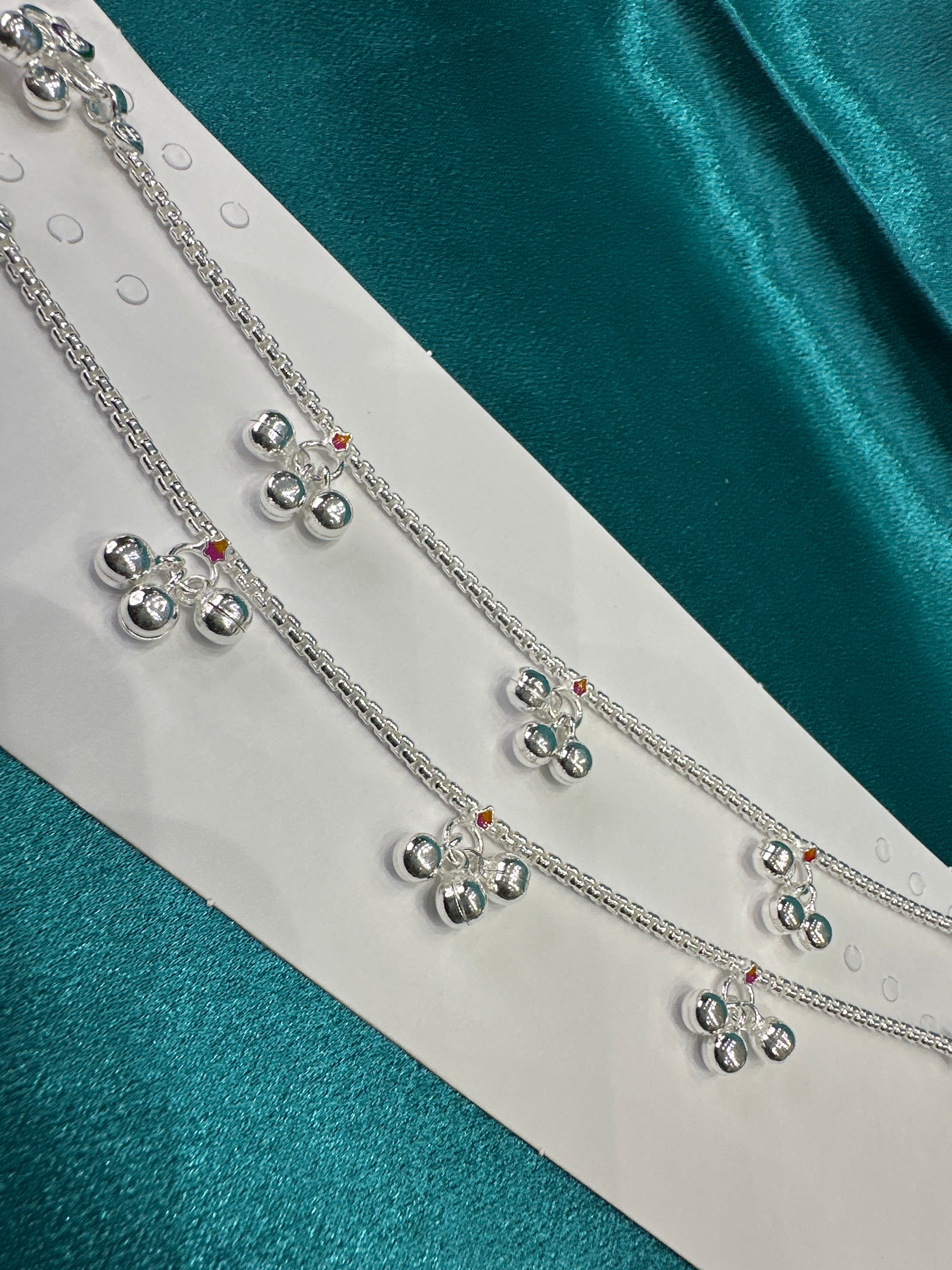 Fancy Silver baby anklet(Size: 10- 12 year old)