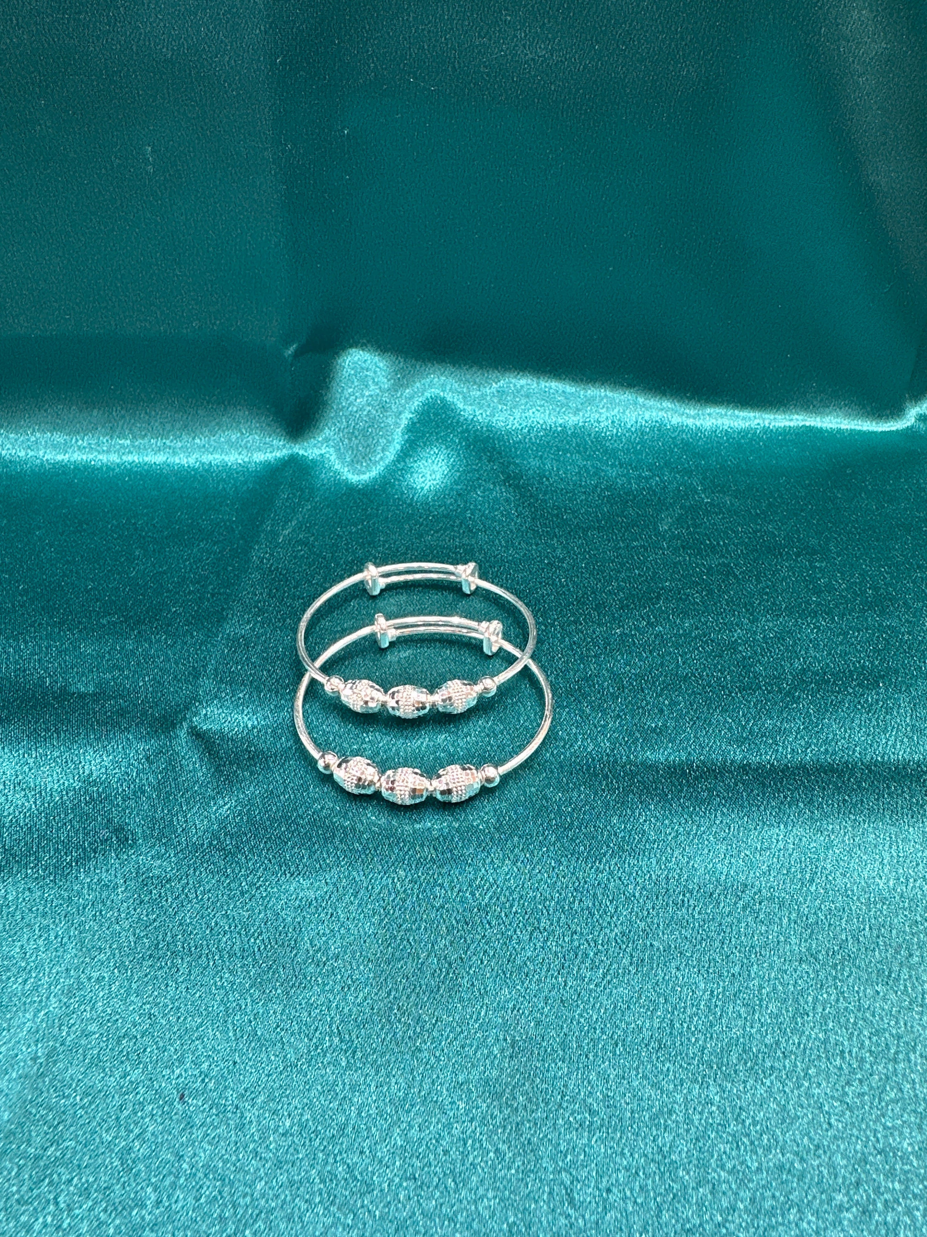 Fancy Silver baby bangles