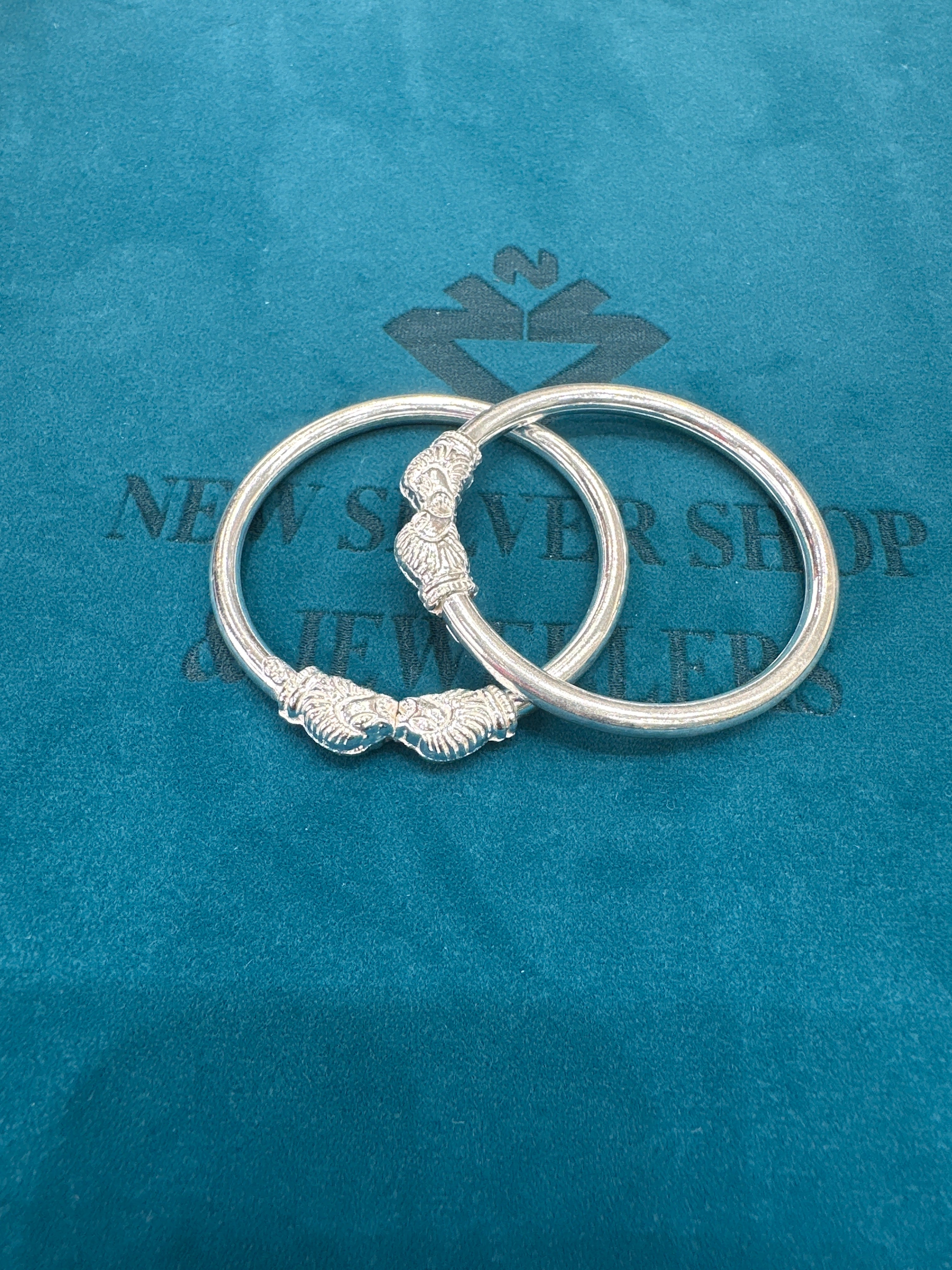 Fancy Silver baby bangles