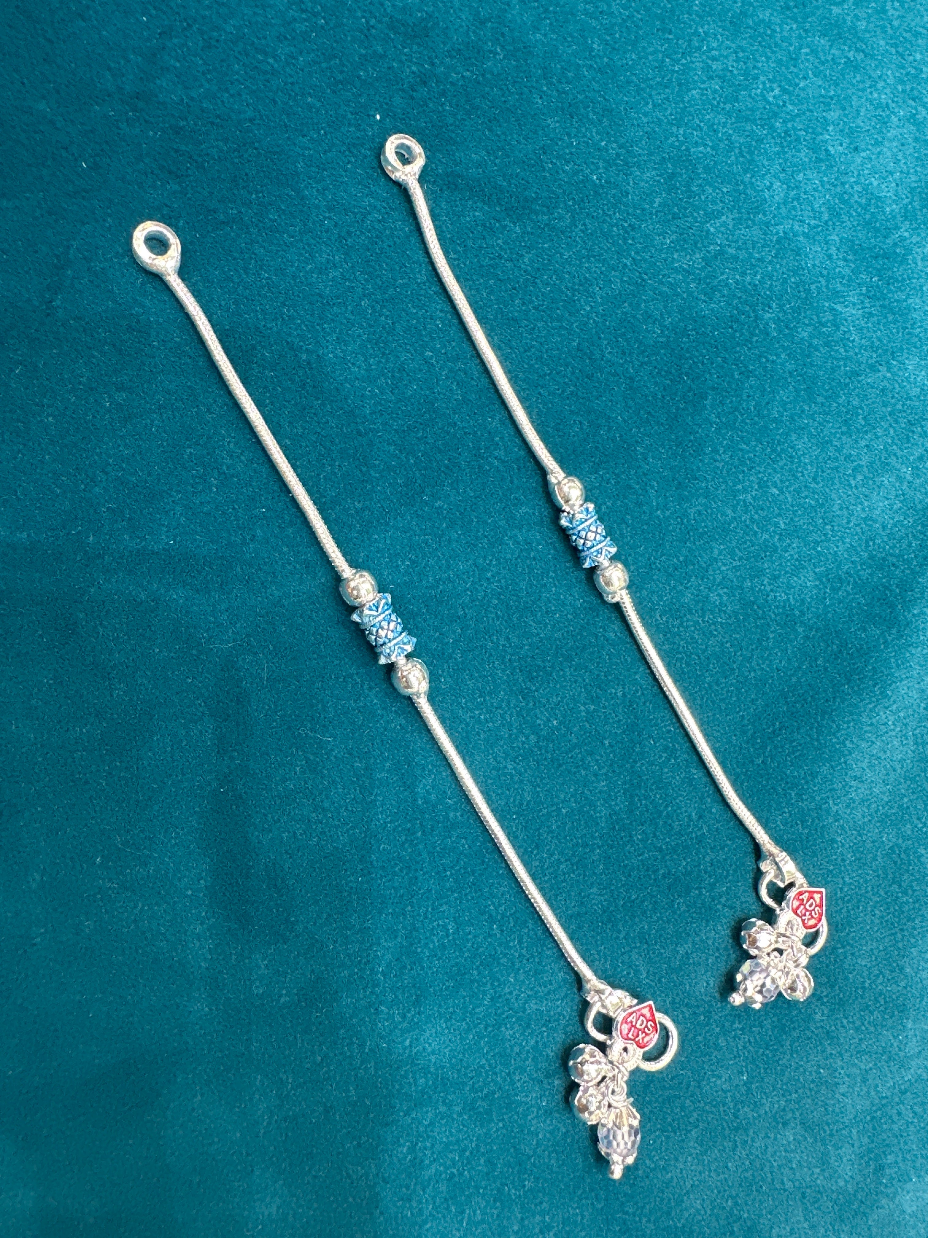 Baby fancy silver anklets (Size: 1-2 year old)