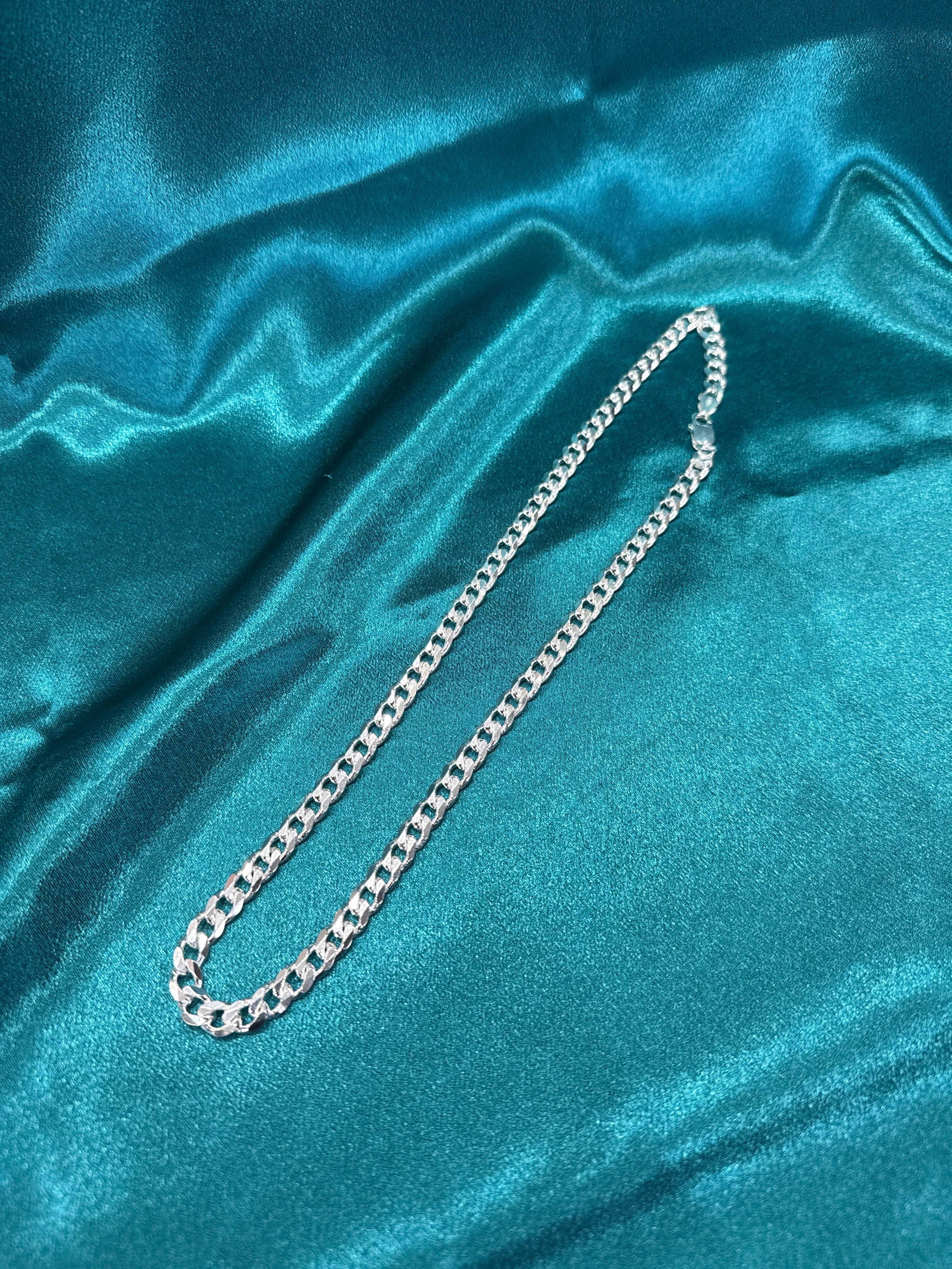 7mm Cuban link silver chain