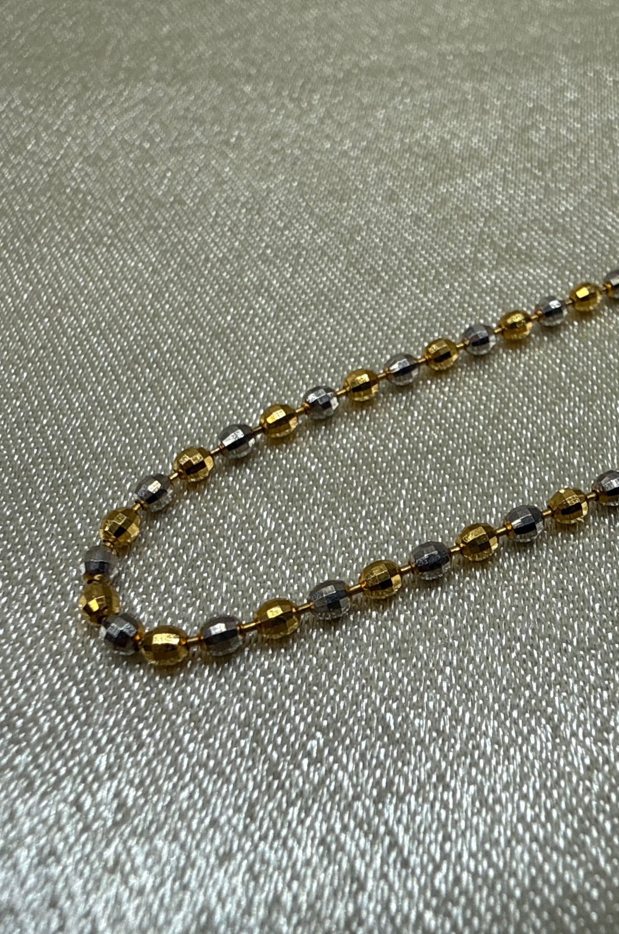 22K Gold Chain Two Tone (Bead Design)