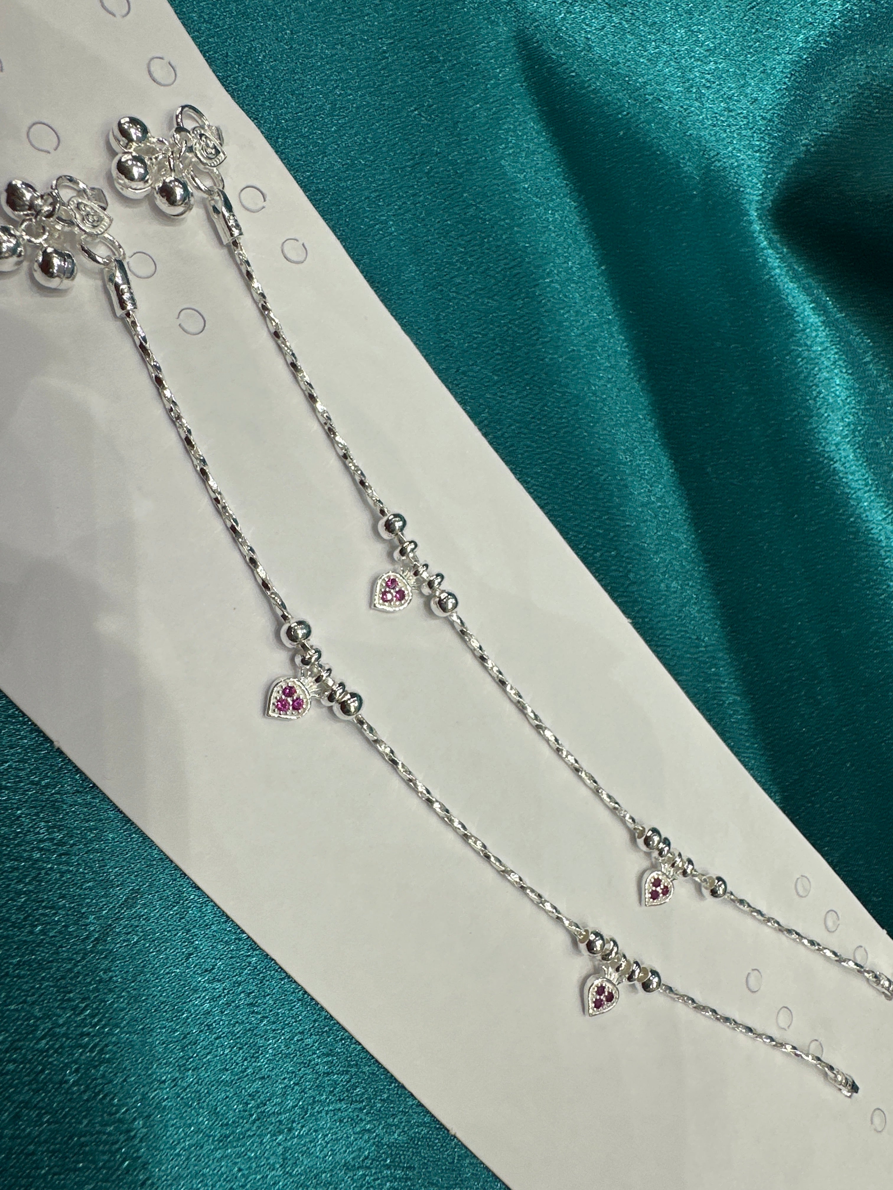 Fancy Silver baby anklet(Size: 6-9 year old)