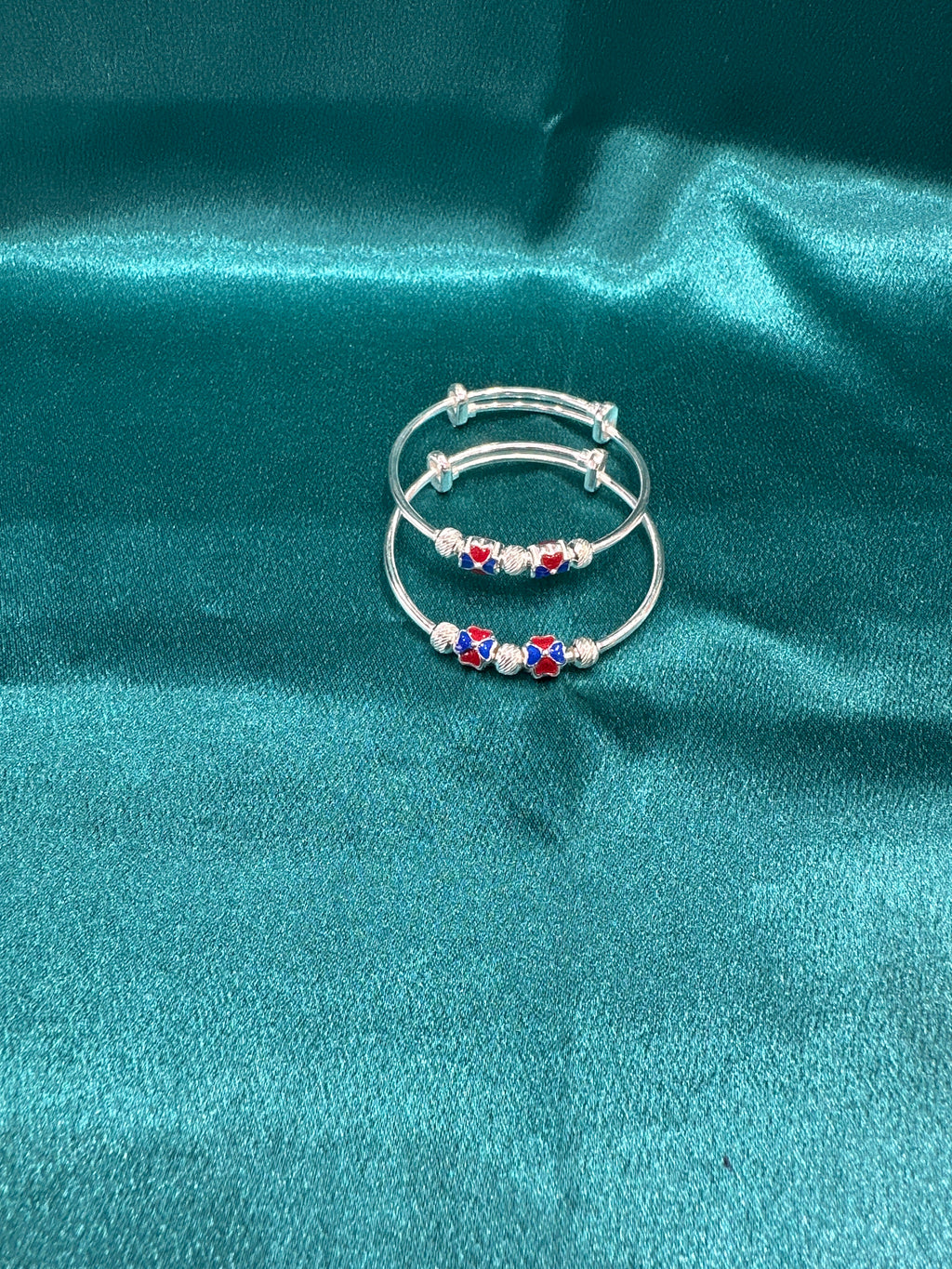Fancy Silver baby bangles