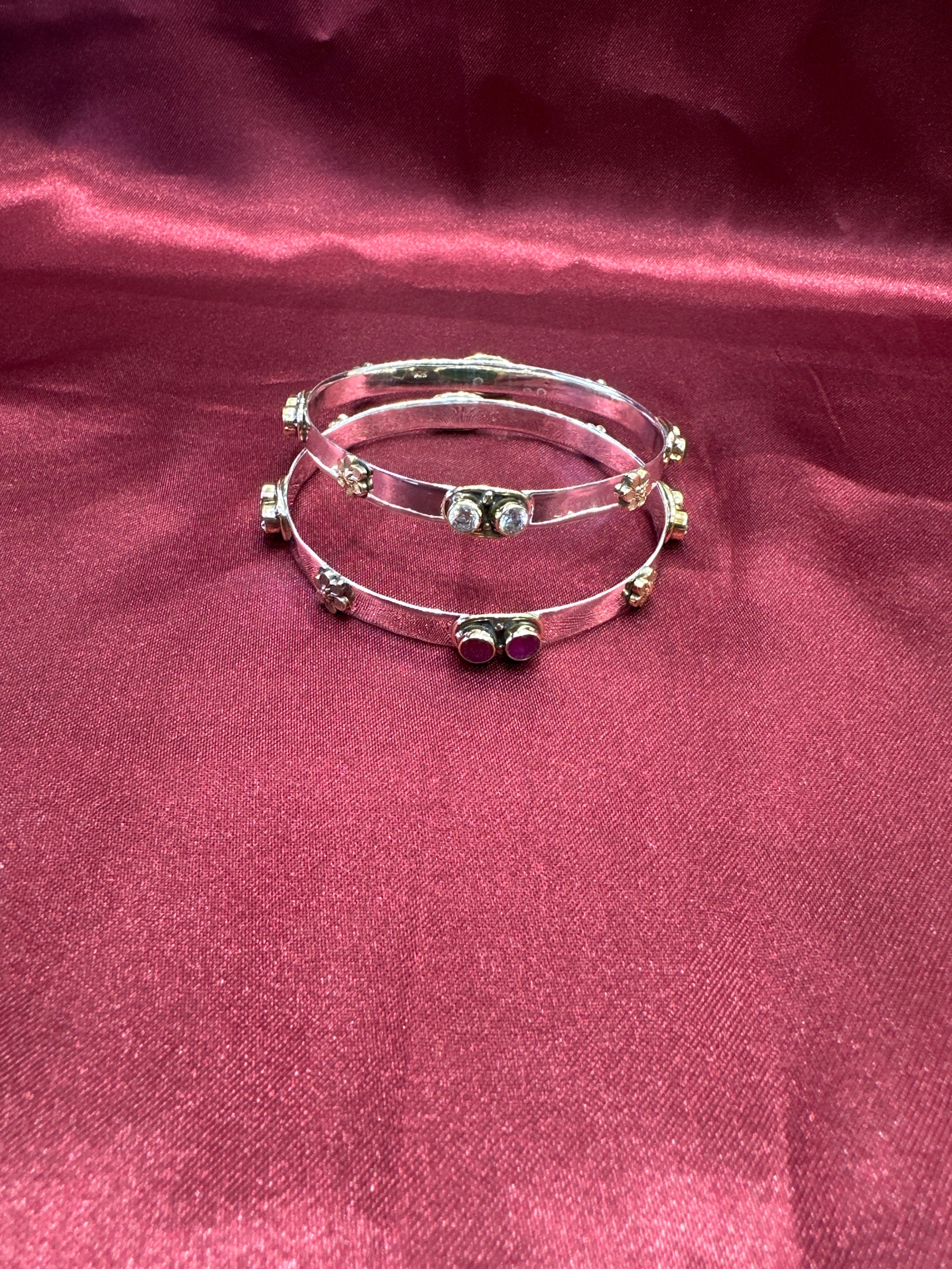 Antique Style Designer Silver Bangles
