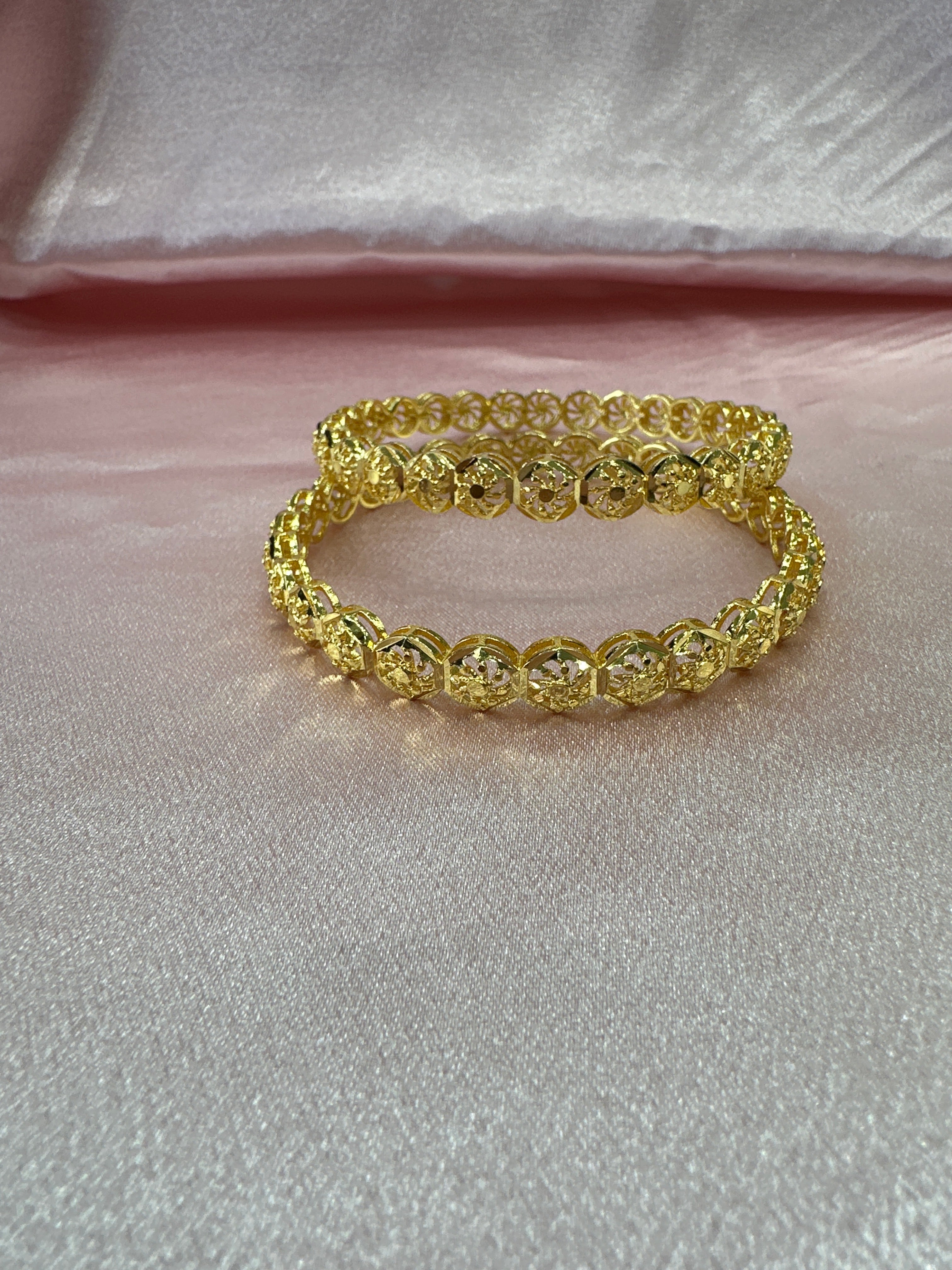 Dazzling gold plated silver bangles