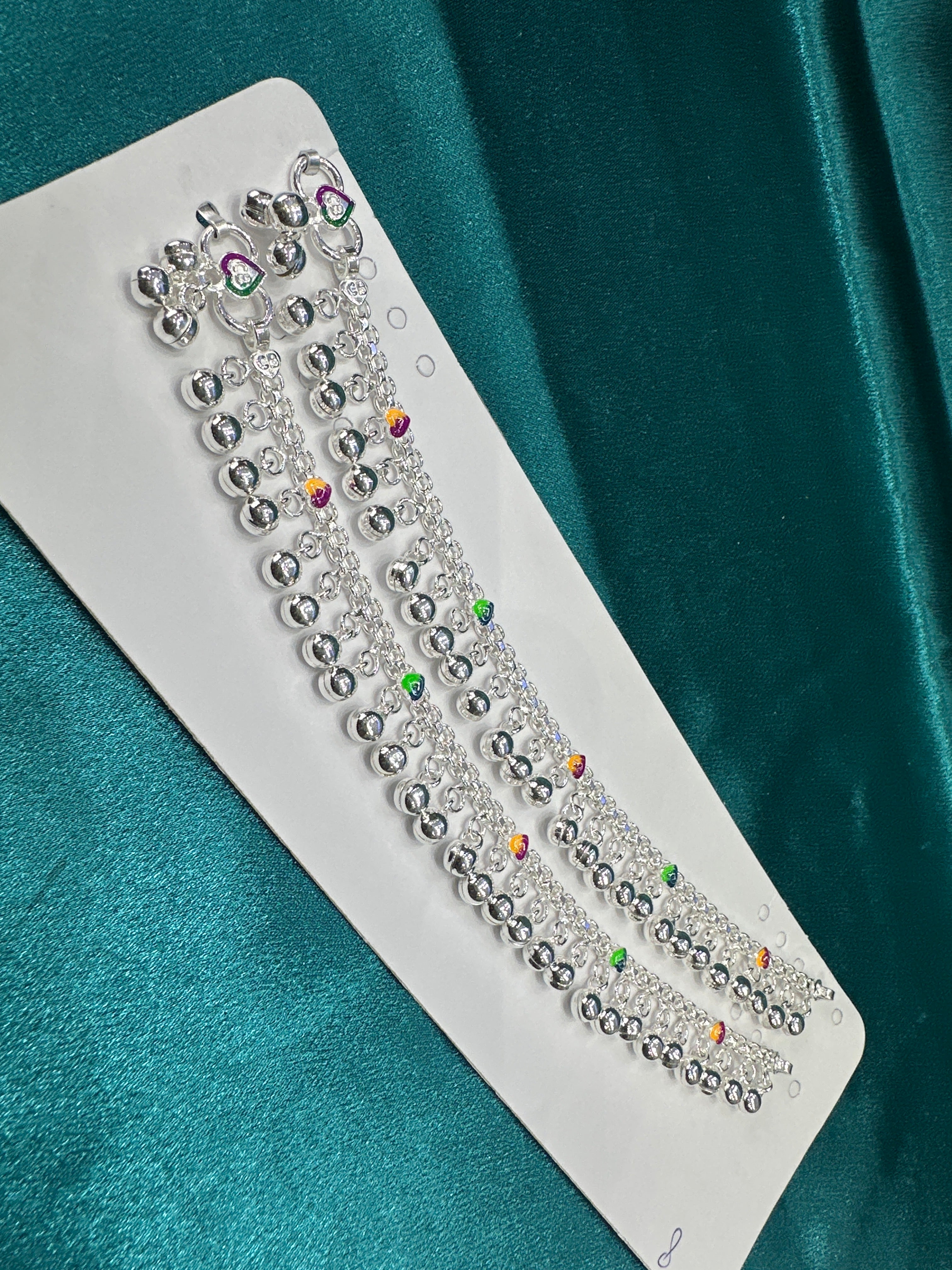 Fancy Silver baby anklet(Size: 12-13 year old)