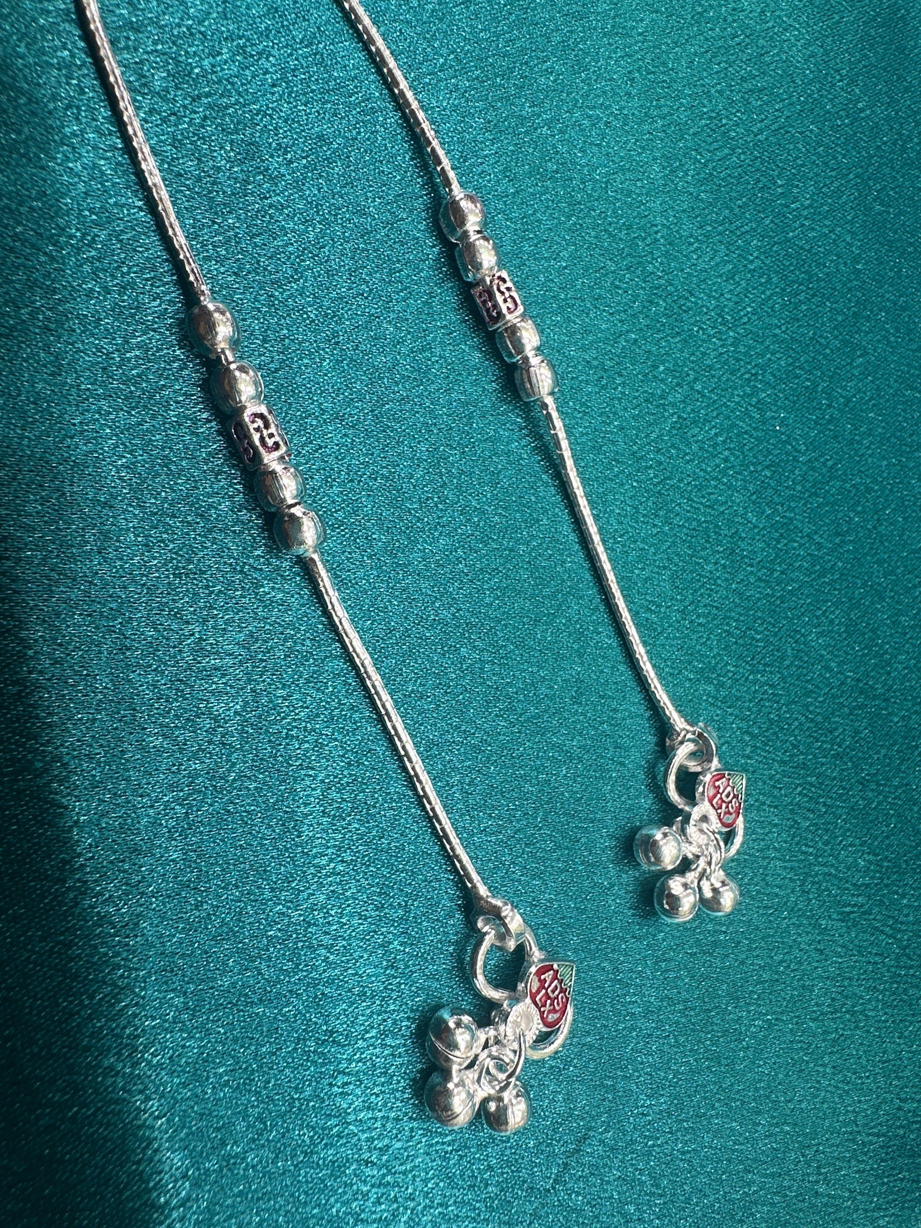 Fancy Silver baby anklet(Size: newborn - 1 year old)