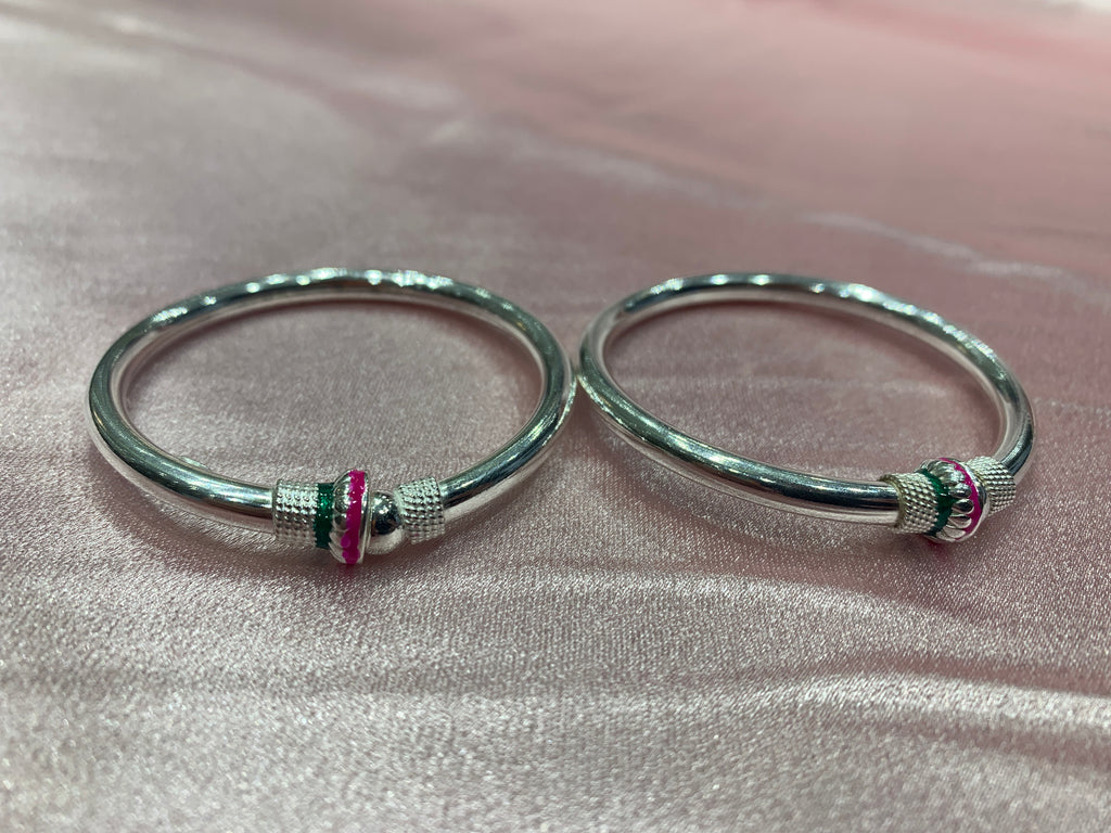 Plain Silver baby bangles