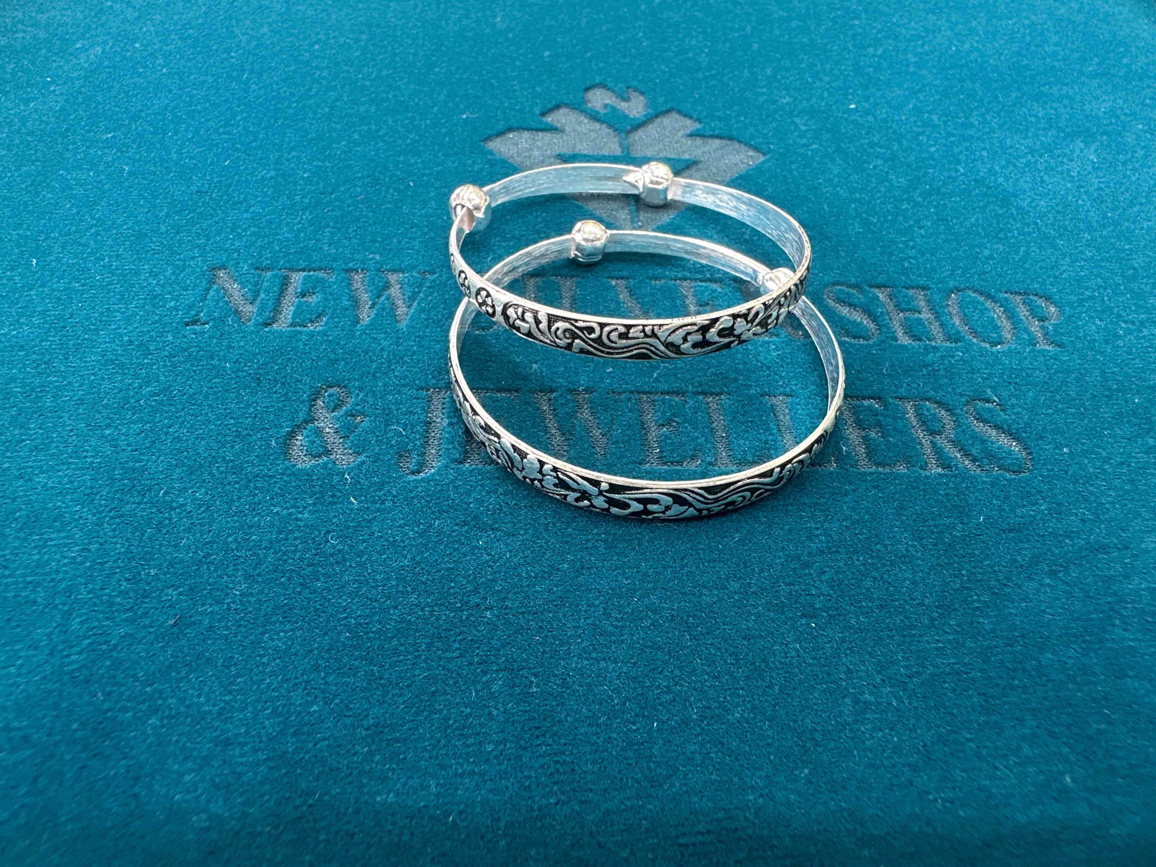 Fancy Silver baby bangles