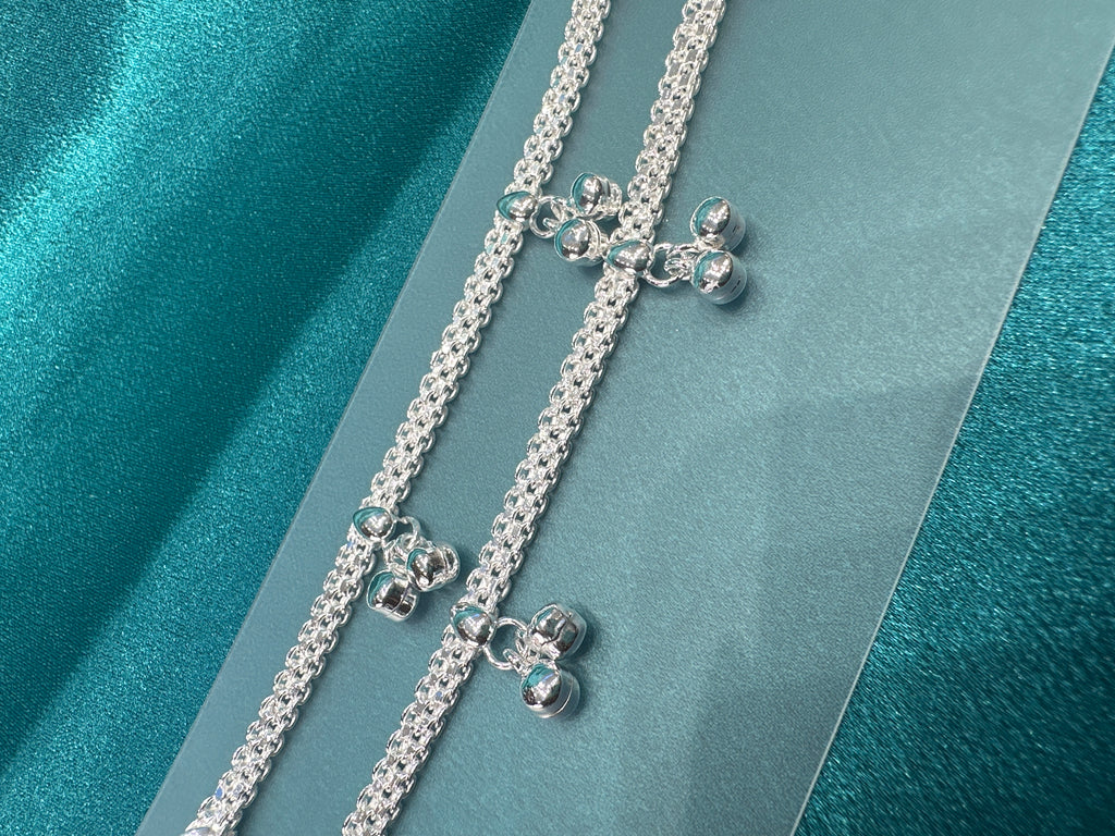 Fancy Silver baby anklet(Size: newborn - 1 year old)