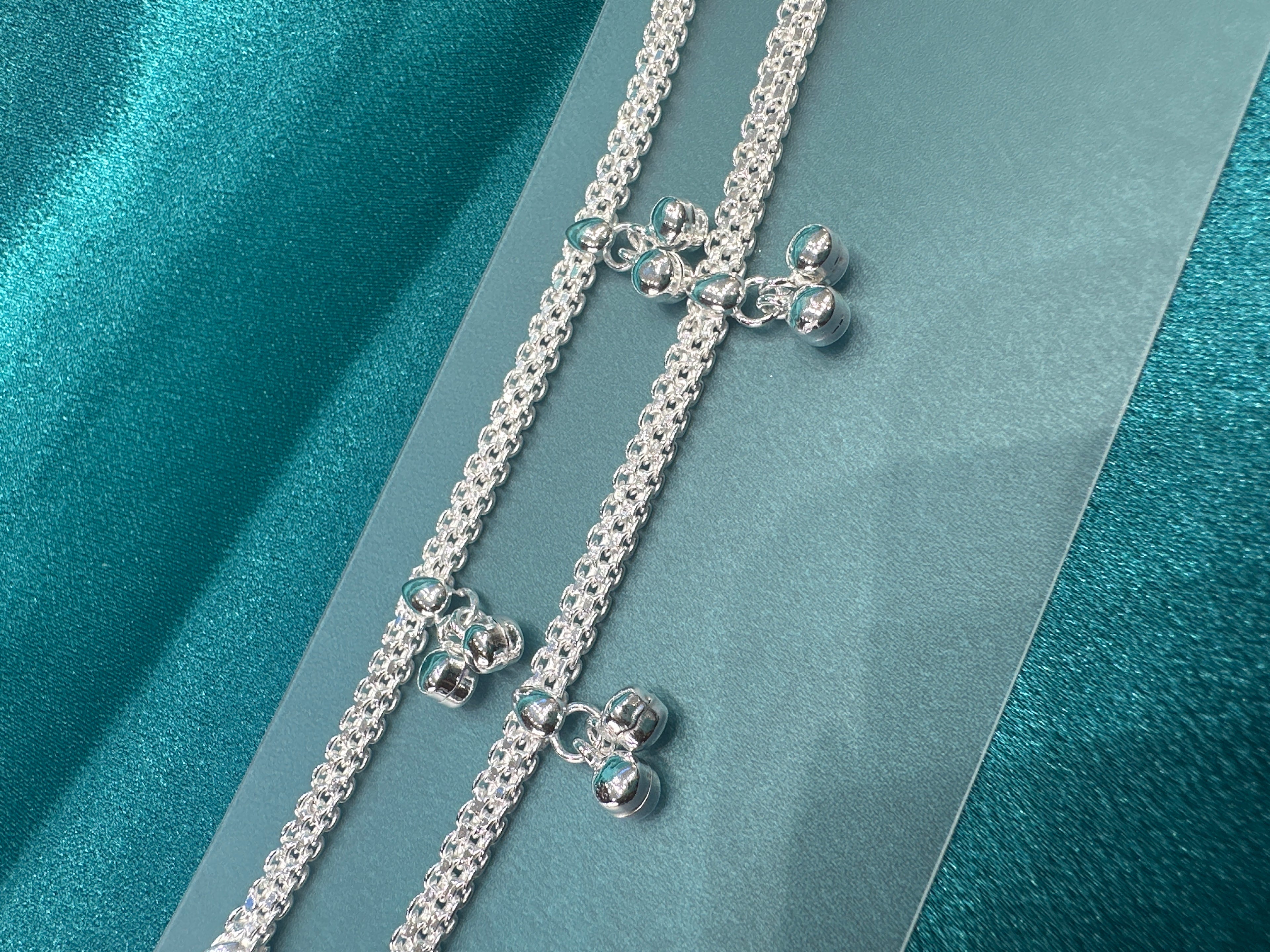 Fancy Silver baby anklet(Size: newborn - 1 year old)