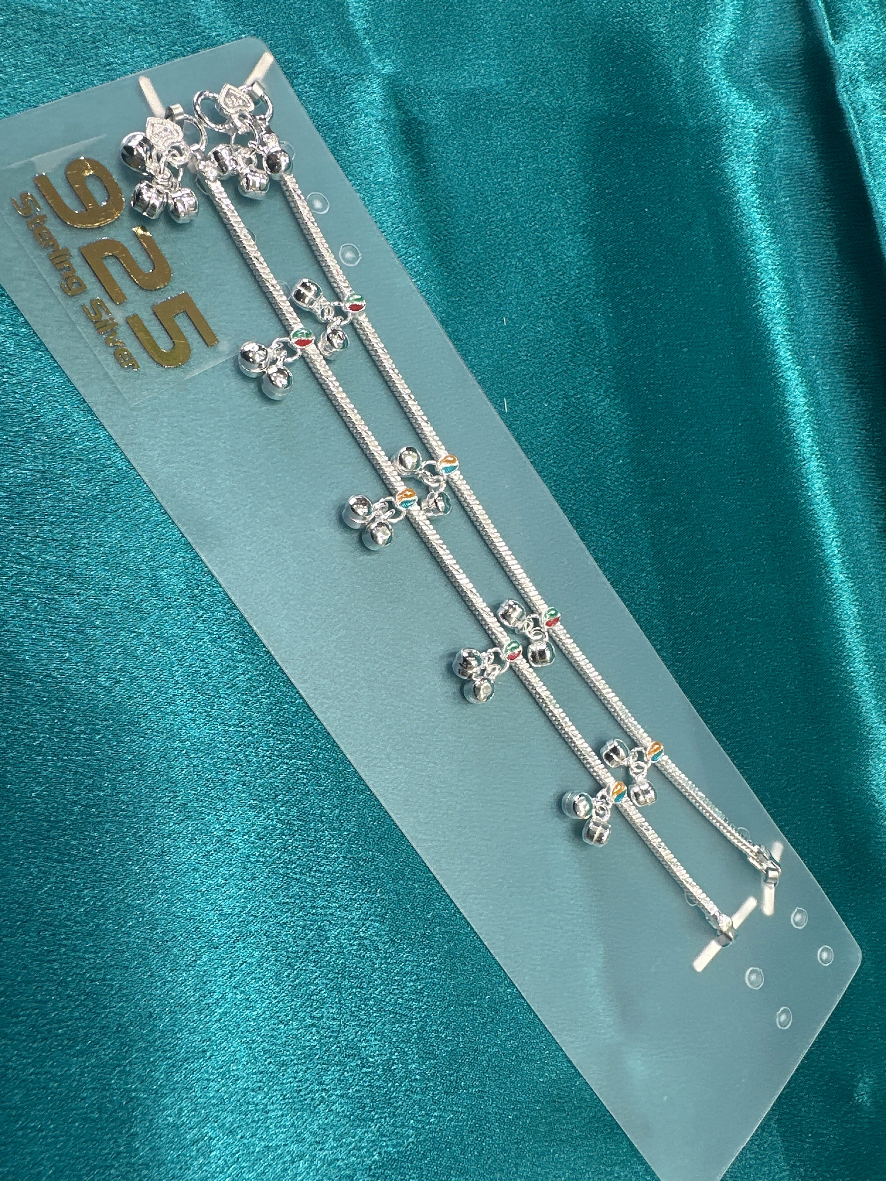 Fancy Silver baby anklet(Size: 6-9 year old)