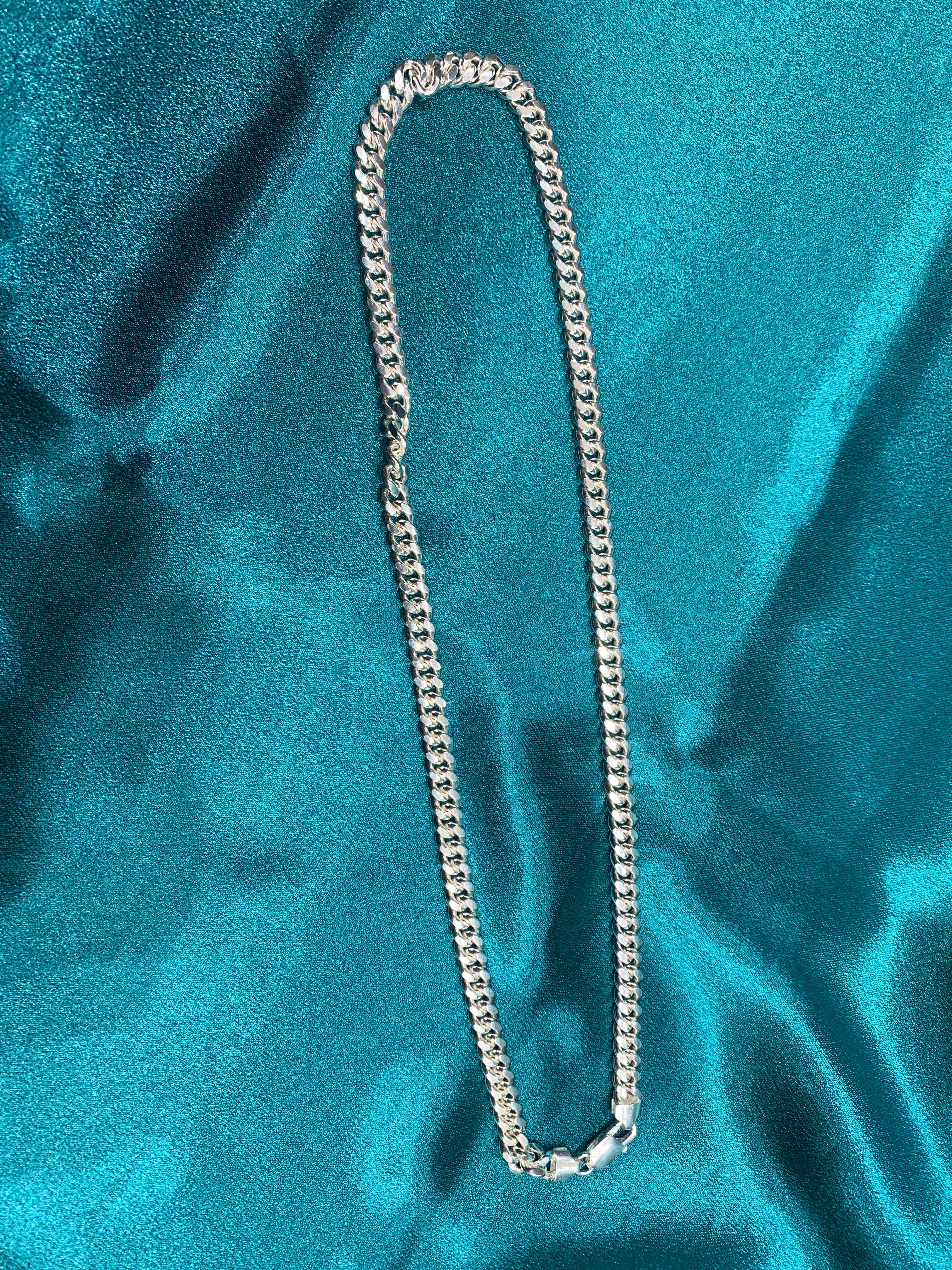 7mm Miami link silver chain