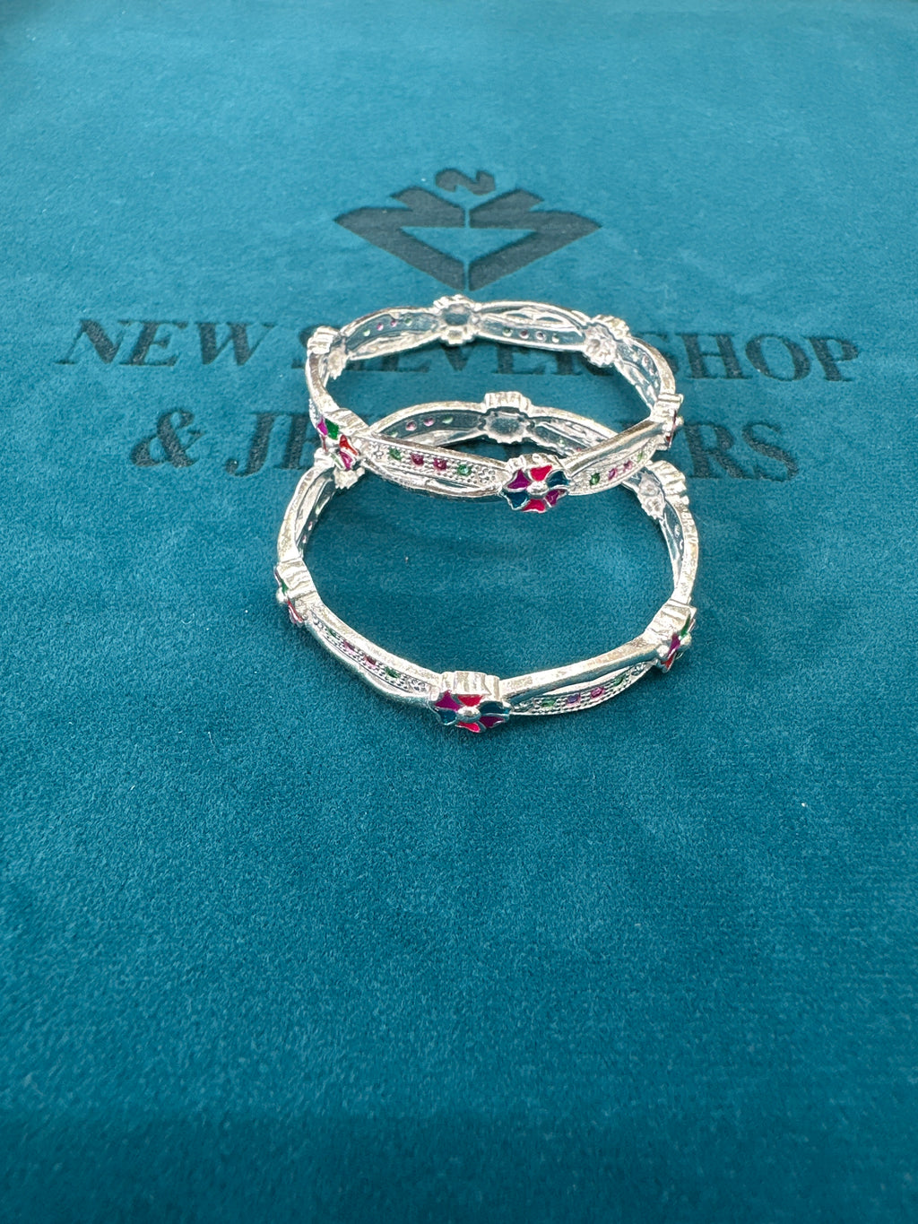 Fancy Silver baby bangles