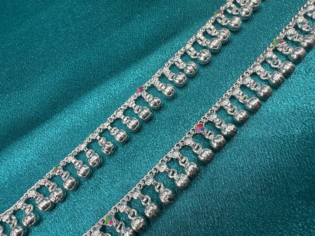 Fancy Silver baby anklet(Size: 6-9 year old)