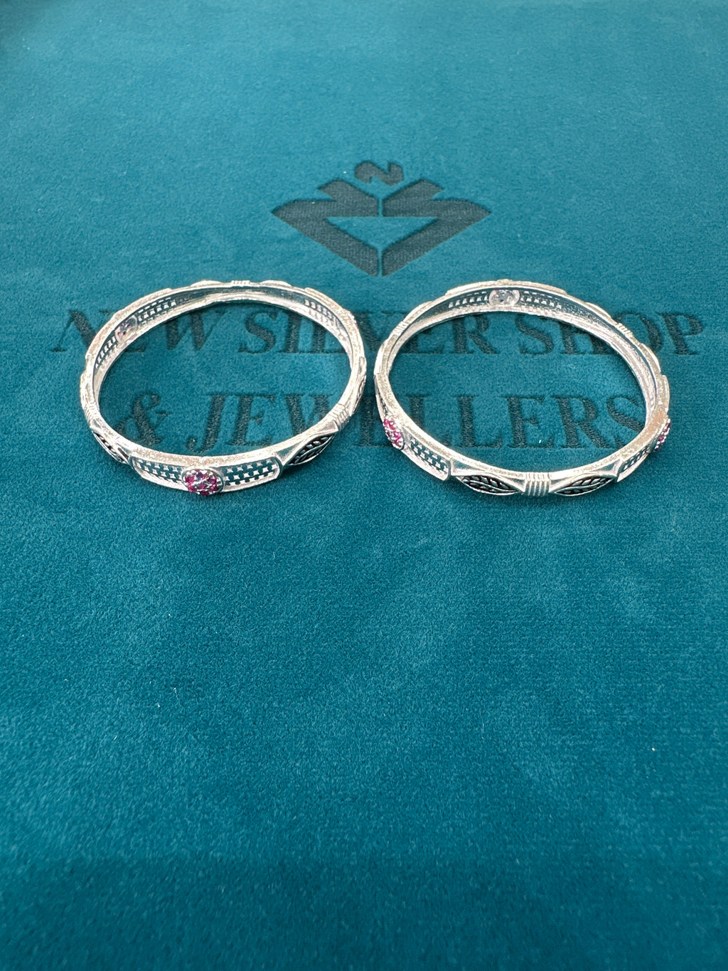 Fancy Silver baby bangles