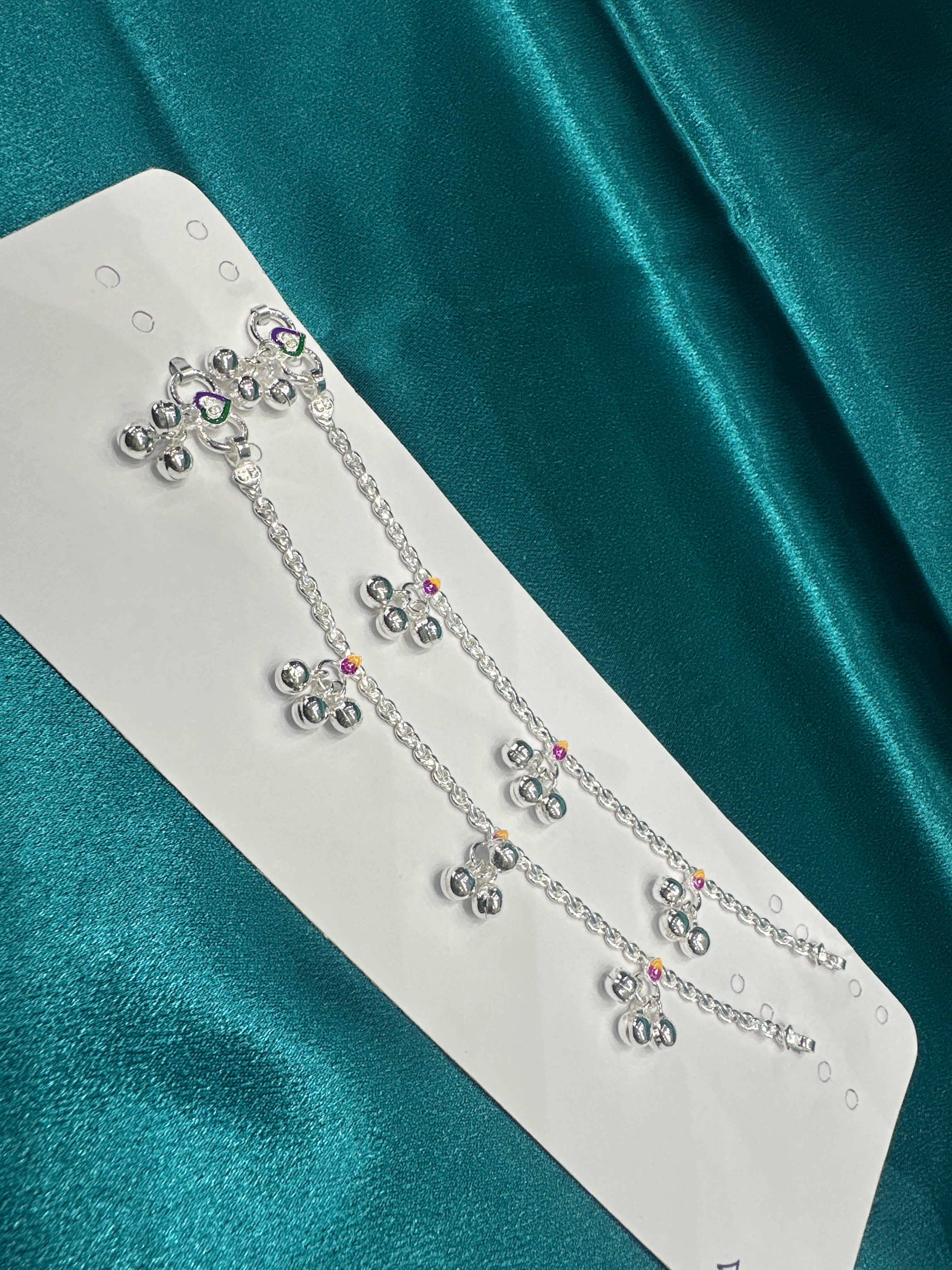 Fancy Silver baby anklet(Size: 6-9 year old)