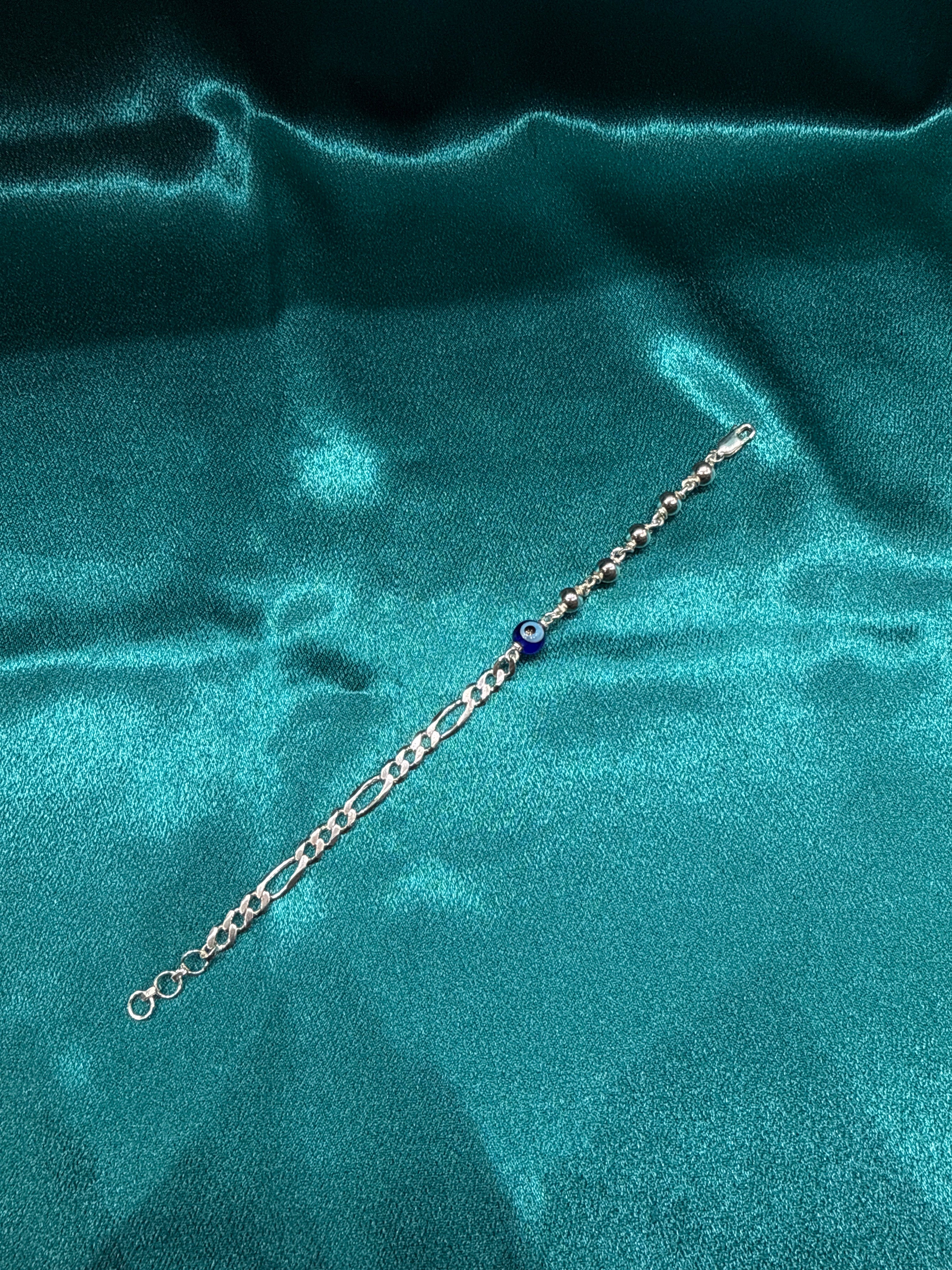 Men’s Evil Eye Figoro Link Silver 925 Bracelet (5mm)