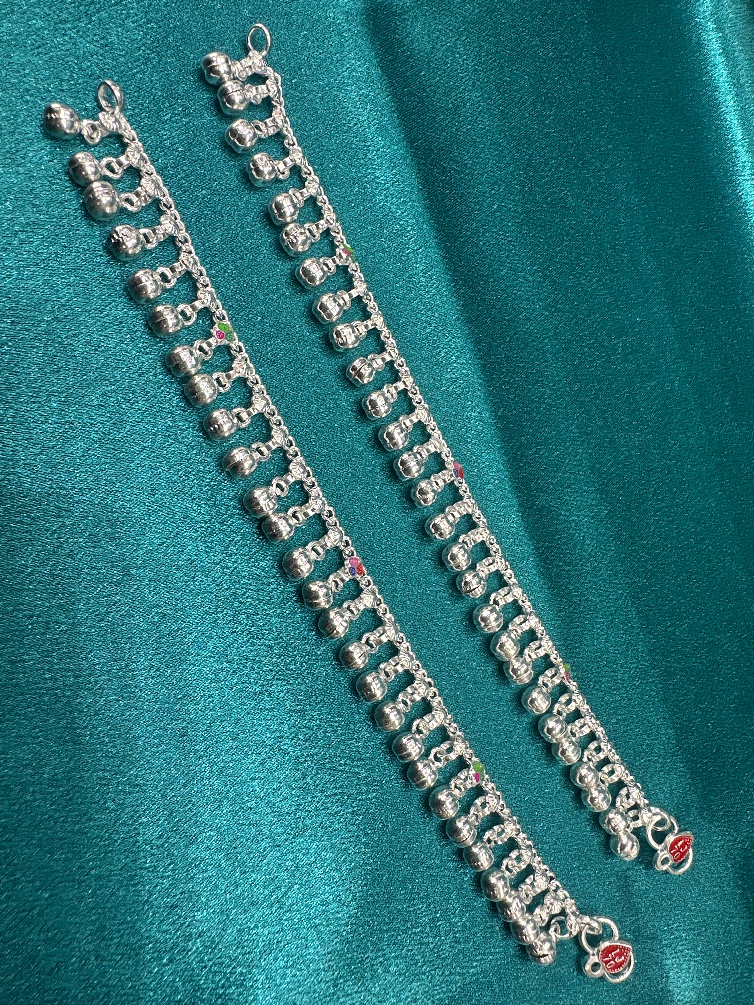 Fancy Silver baby anklet(Size: 6-9 year old)