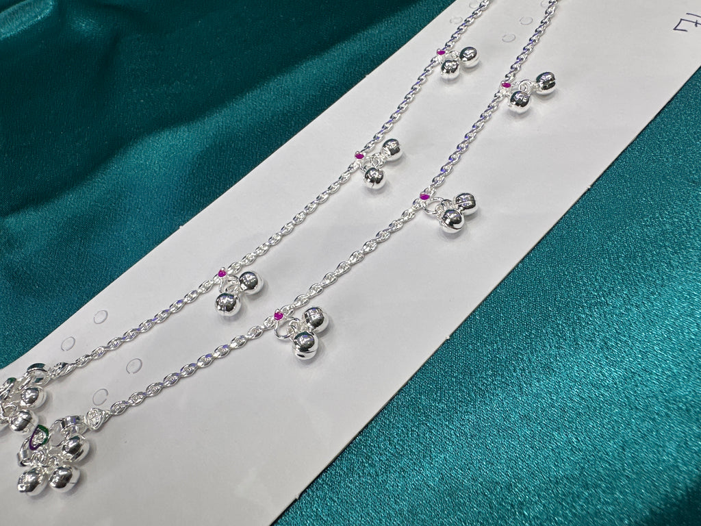 Fancy Silver baby anklet(Size: 10- 12 year old)